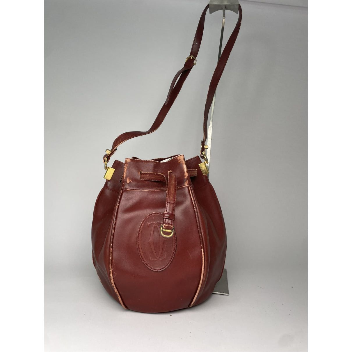 Cartier Seau Burgundy Leather Handbag Size ONE SIZE - 2 Thumbnail