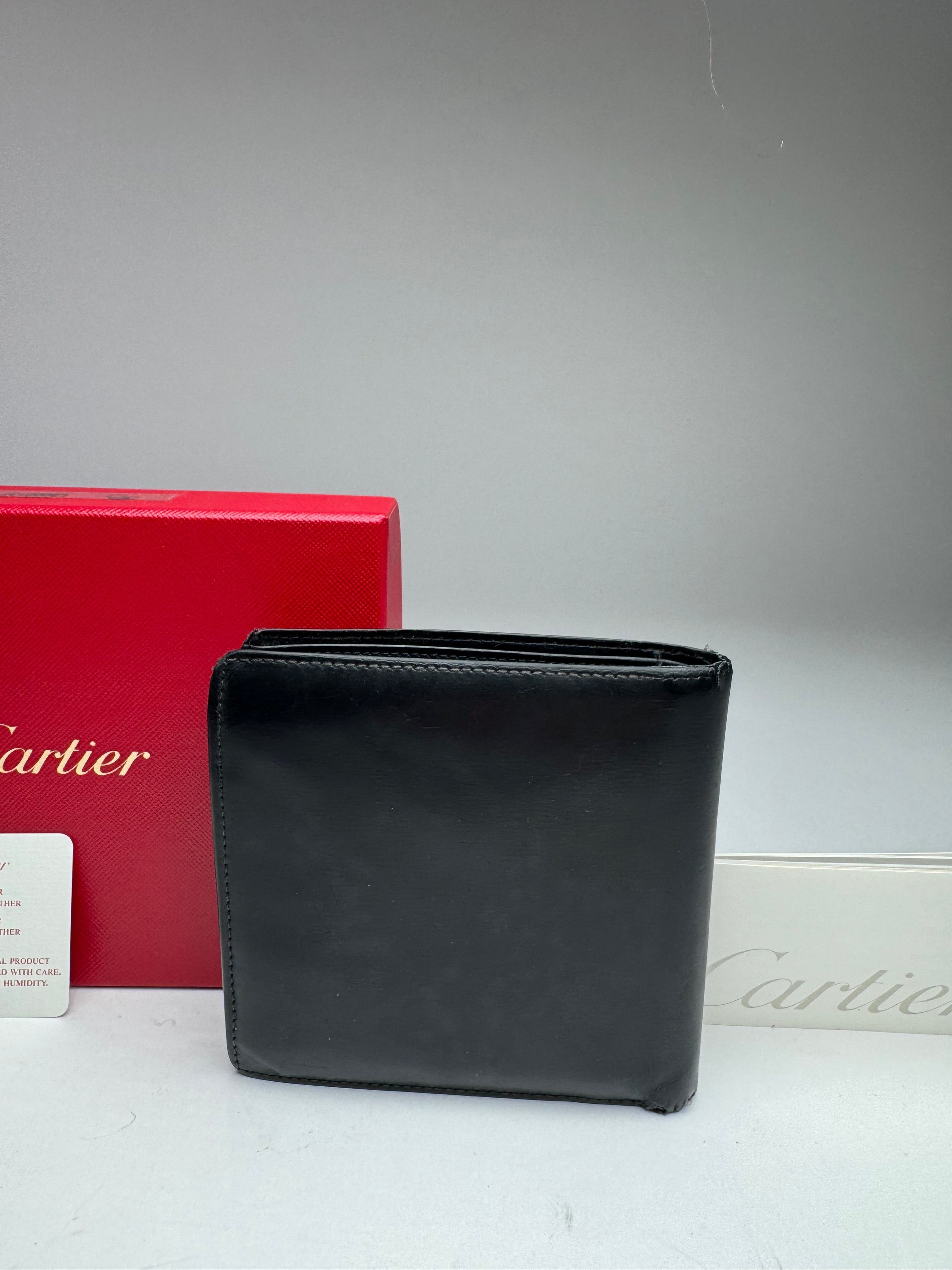 Cartier Vintage Flap Leather Wallet Black Size ONE SIZE - 5 Thumbnail