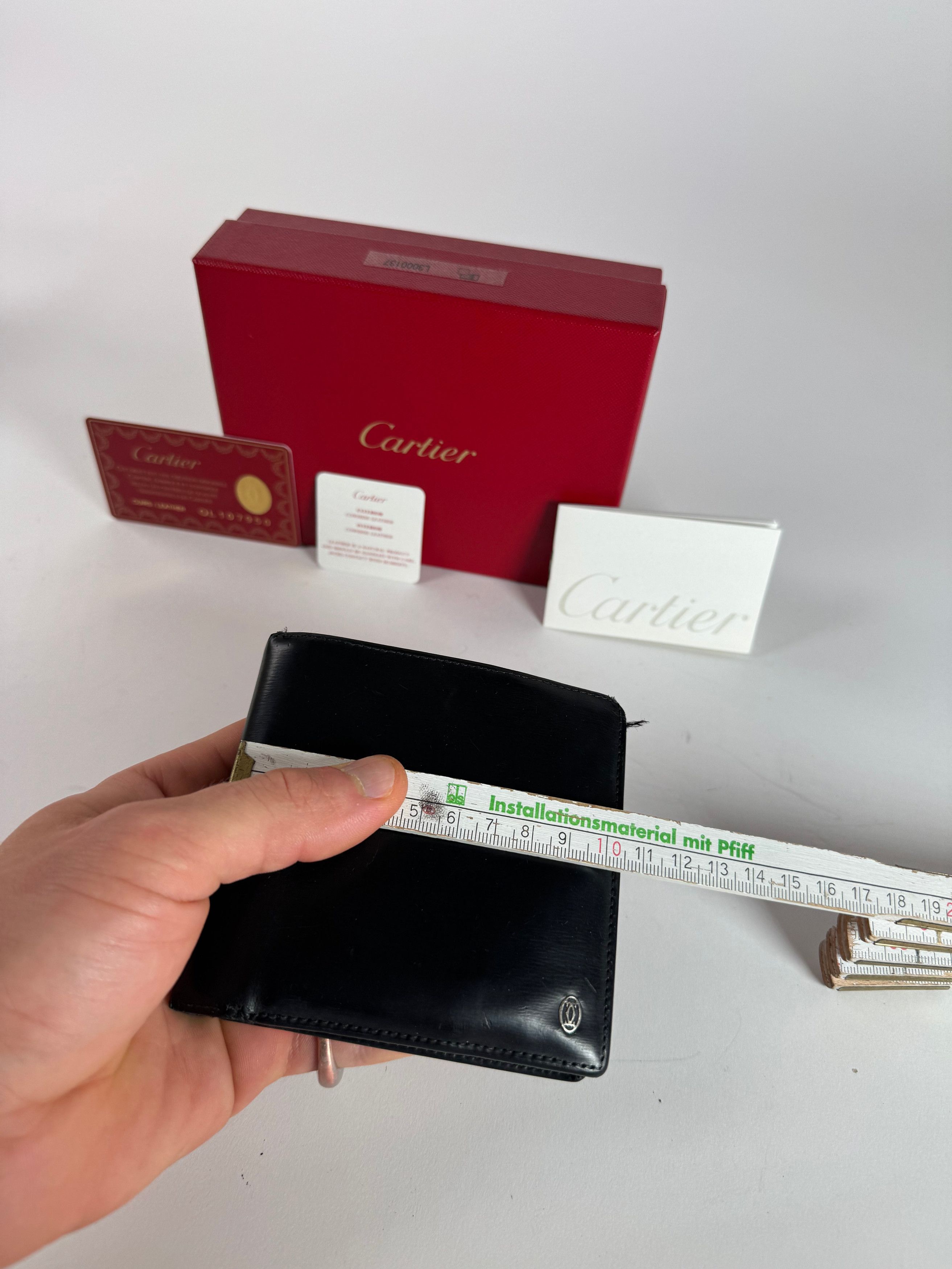 Cartier Vintage Flap Leather Wallet Black Size ONE SIZE - 11 Thumbnail