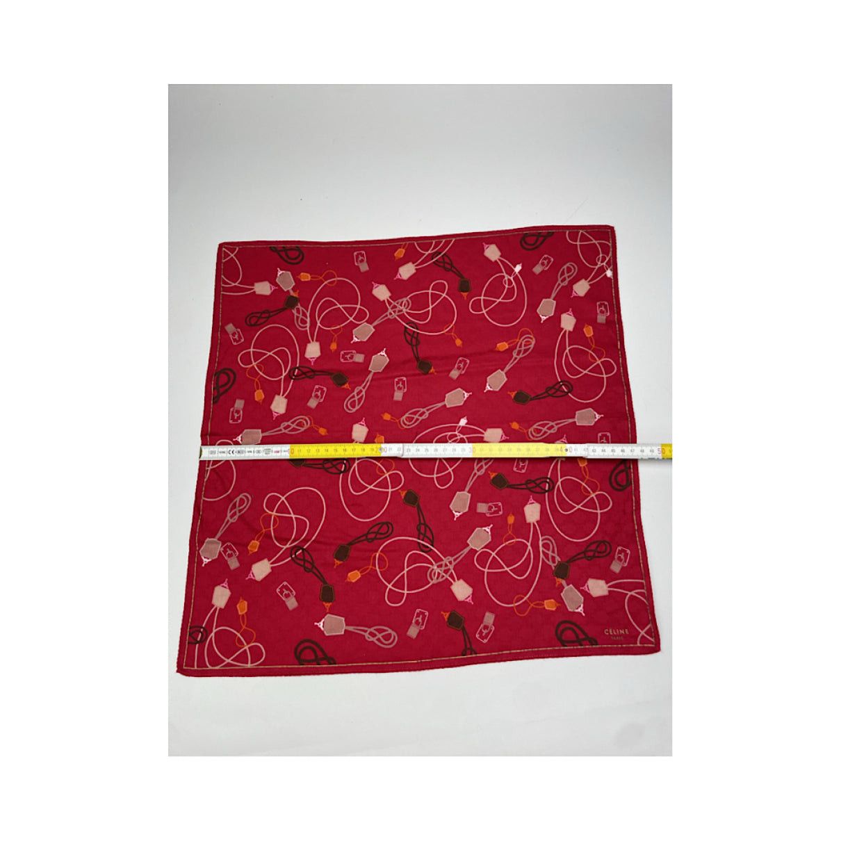Celine Red Silk Silk Handkerchief Size ONE SIZE - 5 Thumbnail