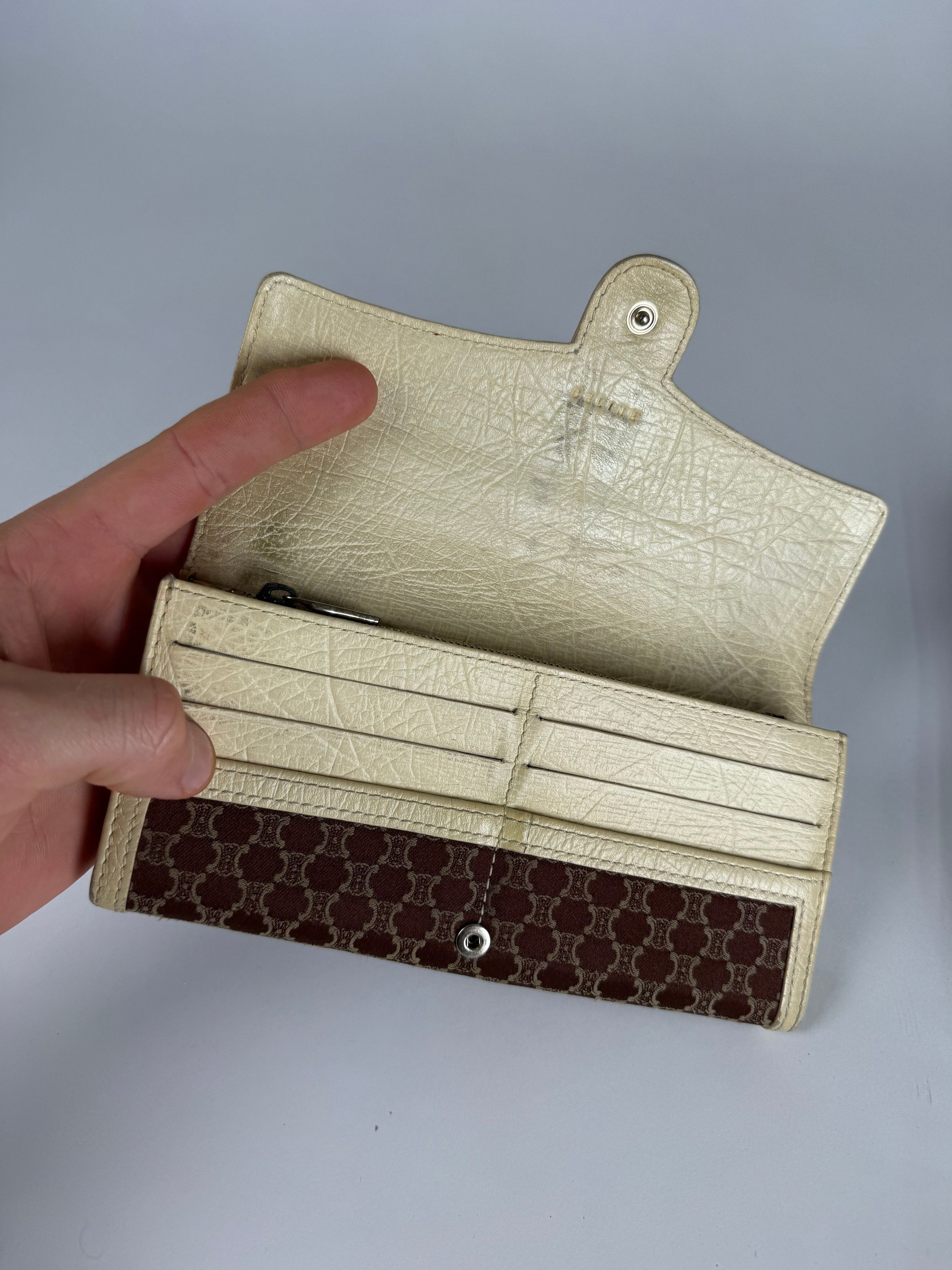 Celine Vintage Leather Canvas Monogram Wallet Size ONE SIZE - 3 Thumbnail