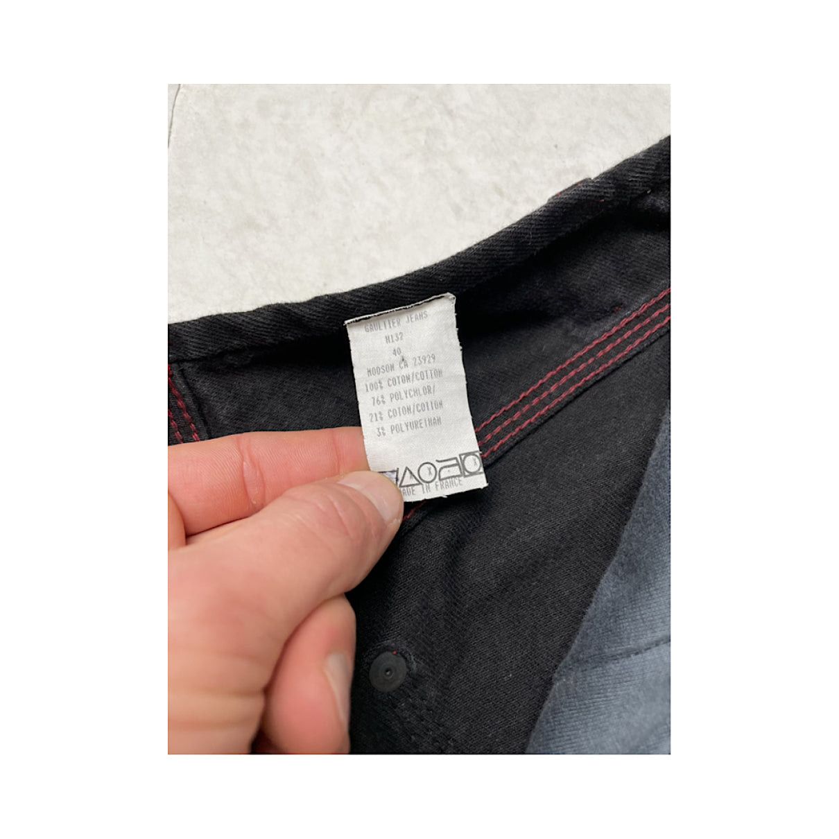 Jean Paul Gaultier Black Cotton Jean Size 42" / US 20 - 3 Thumbnail