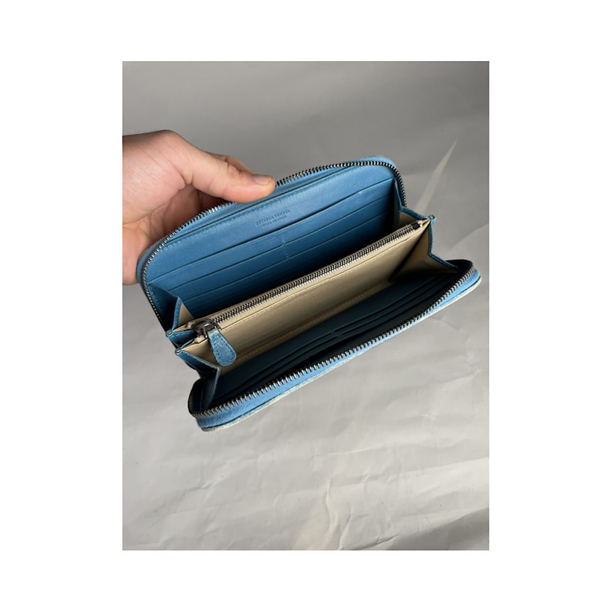 Bottega Veneta Intrecciato Blue Leather Wallet Size ONE SIZE - 3 Thumbnail
