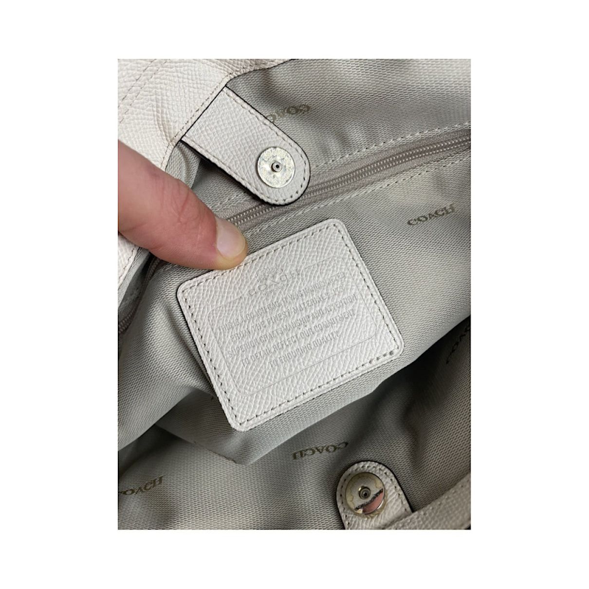 Coach Edie White Leather Handbag Size ONE SIZE - 3 Thumbnail