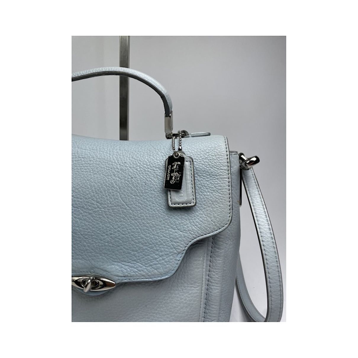 Coach Large Scout Hobo Blue Leather Handbag Size ONE SIZE - 4 Thumbnail