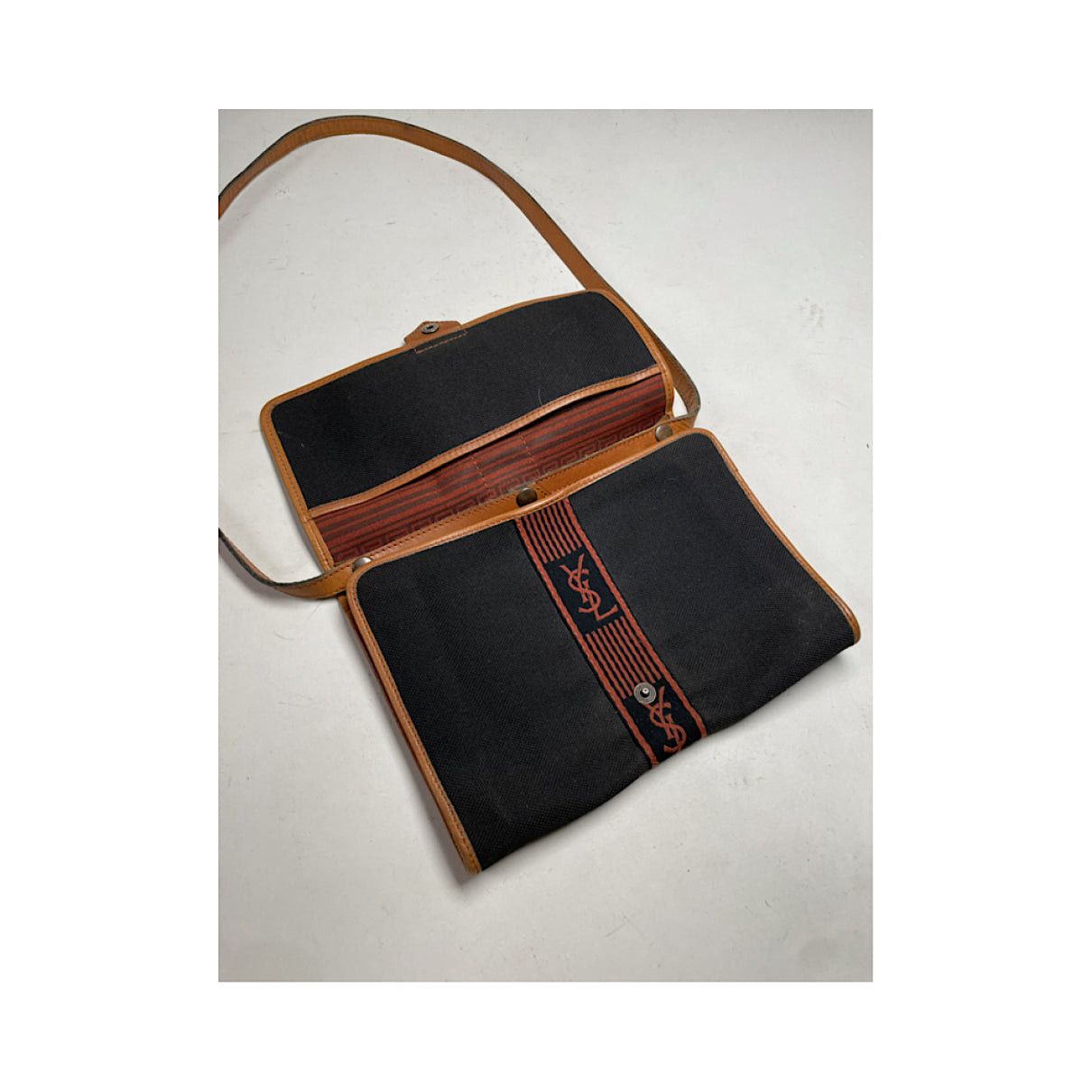 Yves Saint Laurent Black Cotton Handbag Size ONE SIZE - 5 Thumbnail