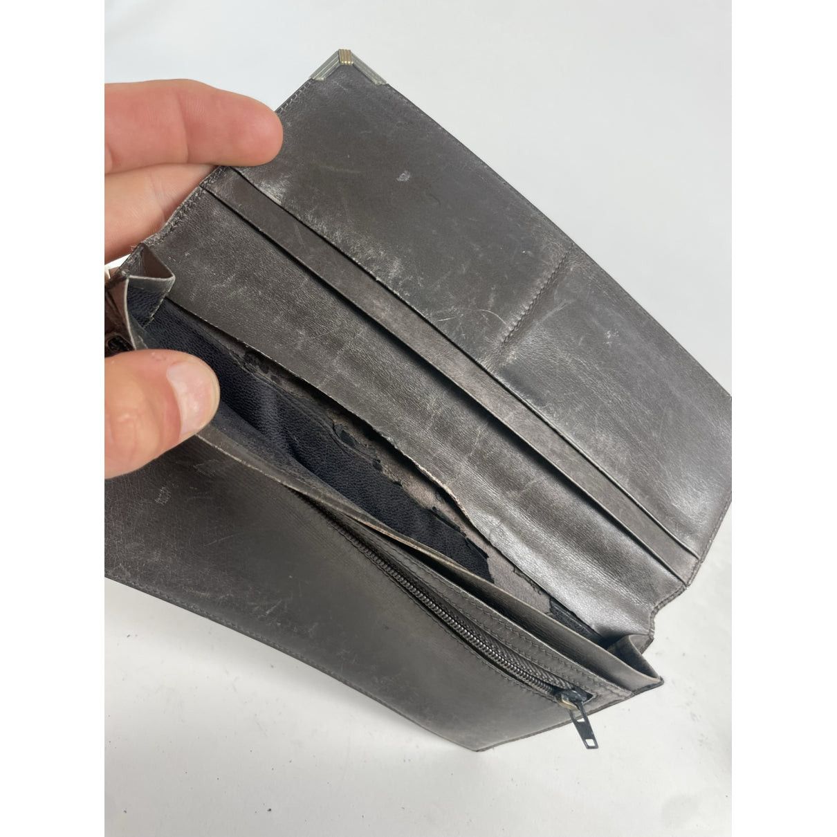 Dior 30 Montaigne Grey Leather Purse Size ONE SIZE - 5 Thumbnail