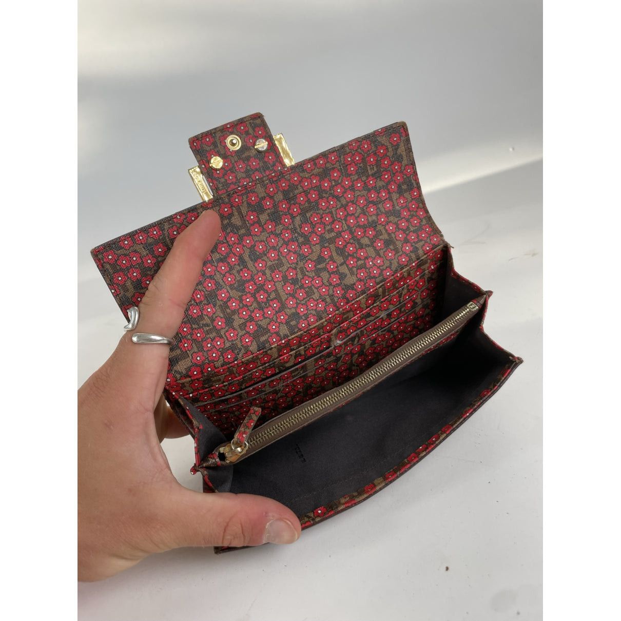 Fendi Baguette Brown Leather Wallet Size ONE SIZE - 3 Thumbnail