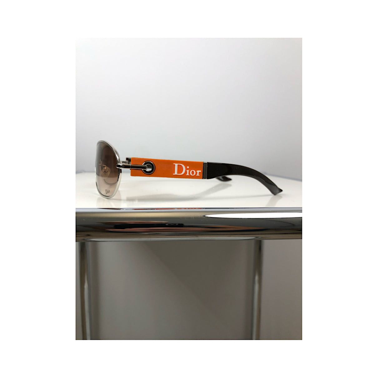Dior Orange Metal Sunglasses Size ONE SIZE - 4 Thumbnail