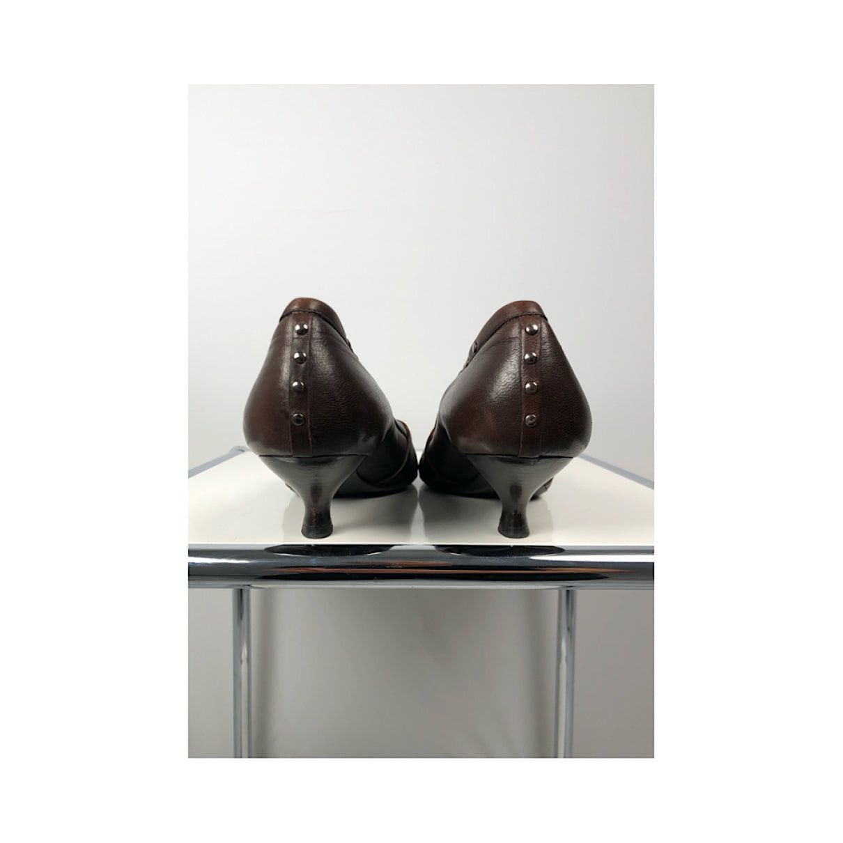 Bottega Veneta Brown Leather Heel Size US 7 / IT 37 - 4 Thumbnail