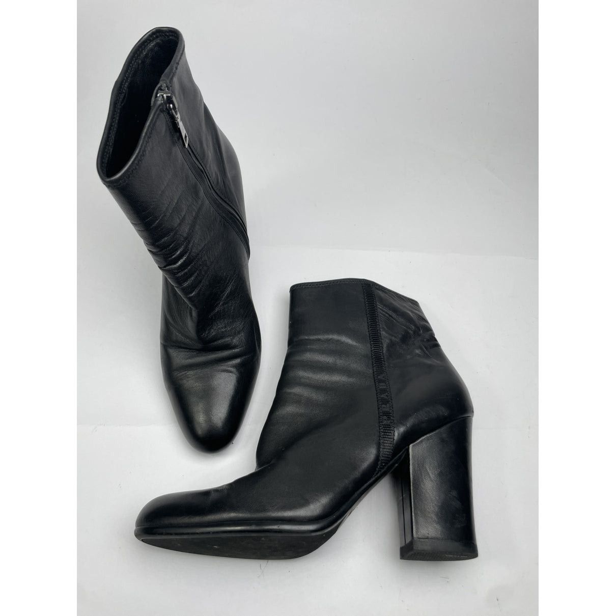 Prada Monolith Black Leather Ankle Boots Size US 8.5 / IT 38.5 - 3 Thumbnail