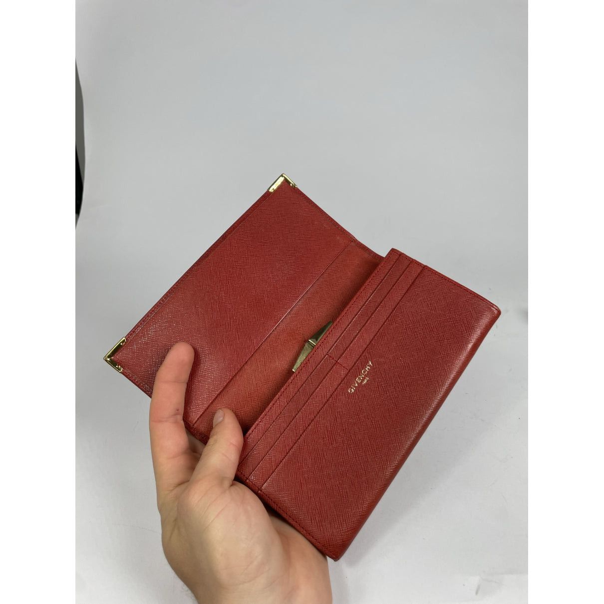Givenchy GV3 Red Leather Wallet Size ONE SIZE - 3 Thumbnail