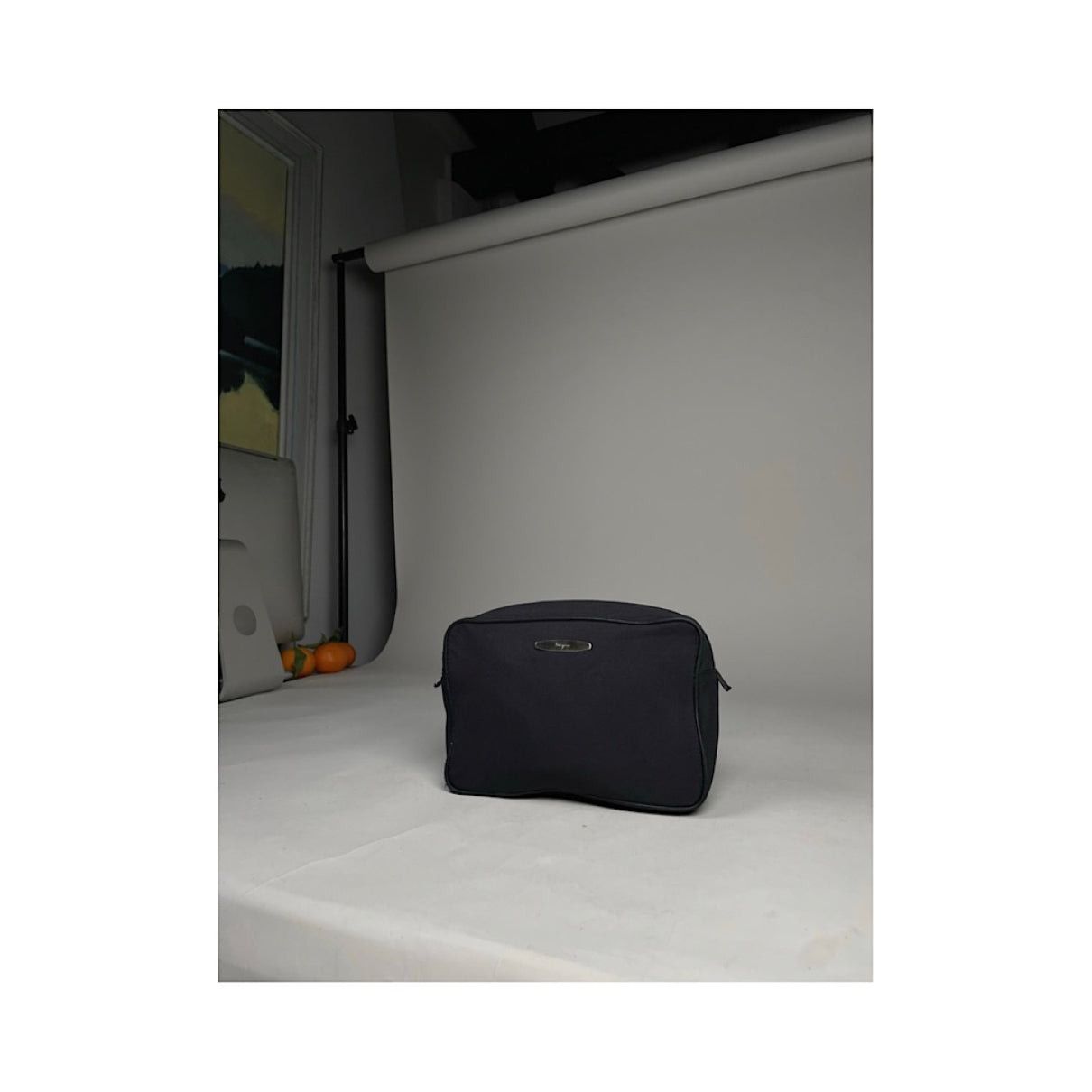 Salvatore Ferragamo Navy Polyester Clutch Bag Size ONE SIZE - 4 Thumbnail
