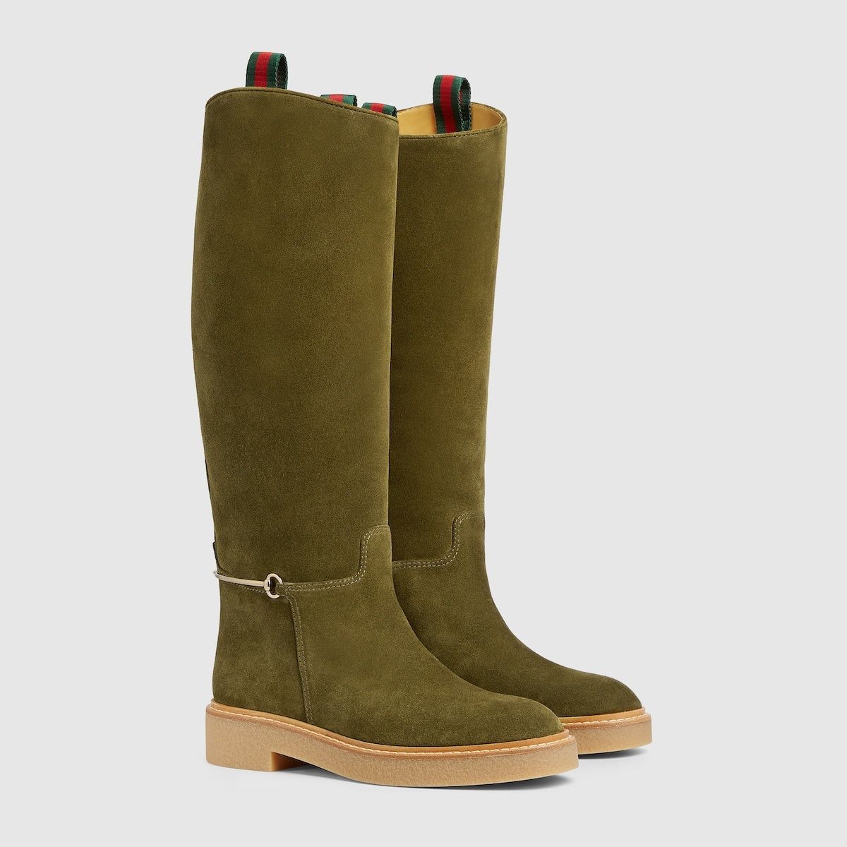 Gucci Slim Horsebit Suede Knee Boots SIZE 38