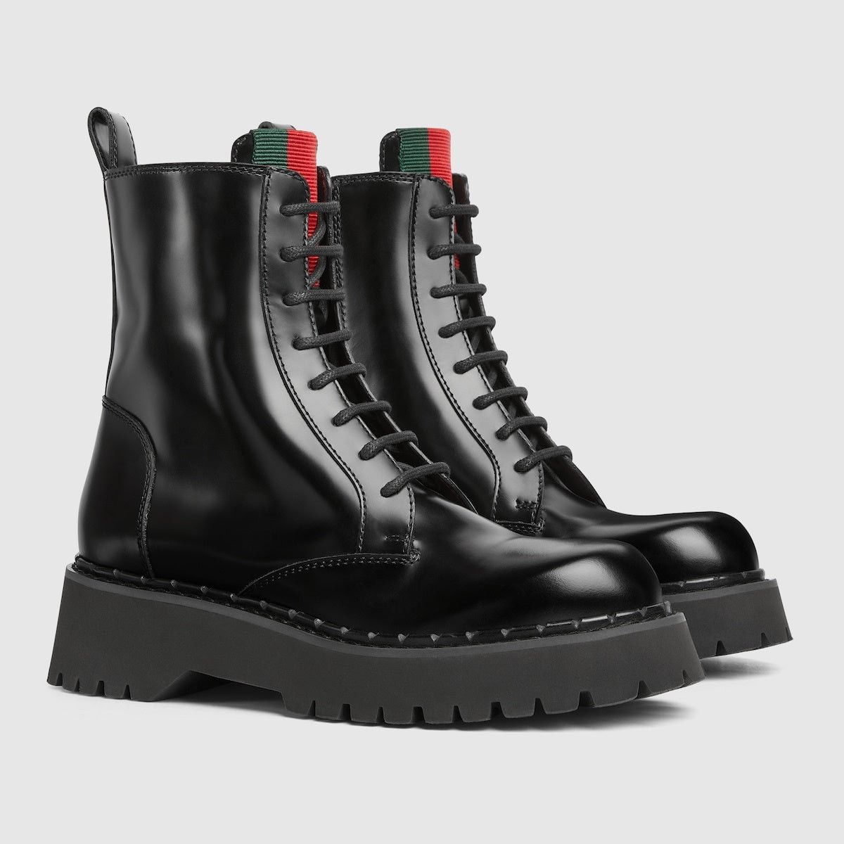Gucci Gucci Web Lace Up Ankle Boots SIZE 37 Size ONE SIZE - 2 Thumbnail