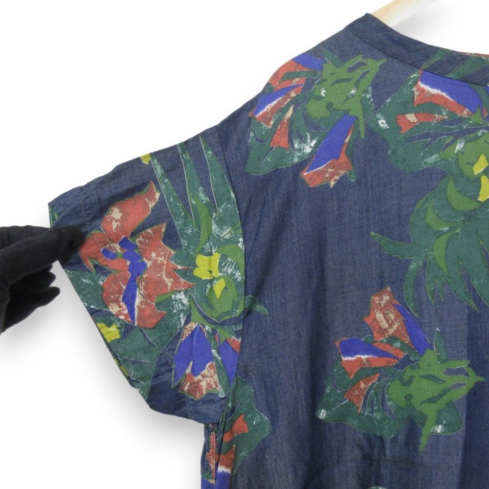 Other Other 45R Aloha Print Cupra Denim Dress Denim Dresses DUTY FREE for USA Size ONE SIZE - 3 Thumbnail