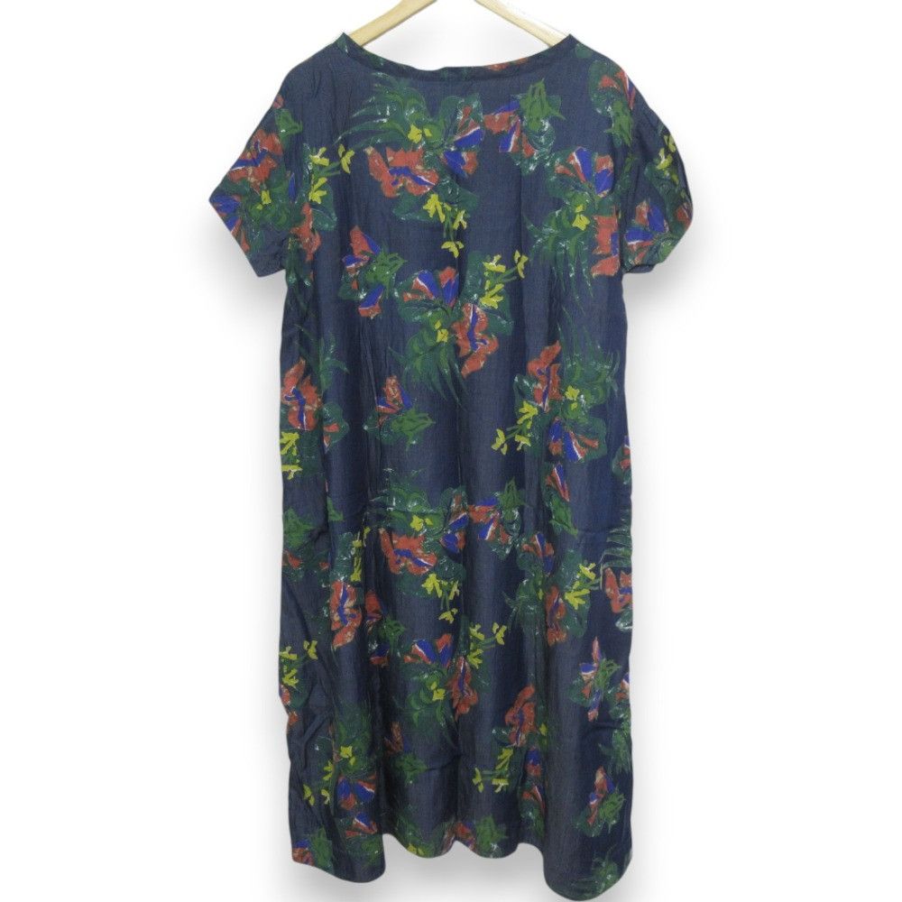 Other Other 45R Aloha Print Cupra Denim Dress Denim Dresses DUTY FREE for USA Size ONE SIZE - 2 Thumbnail