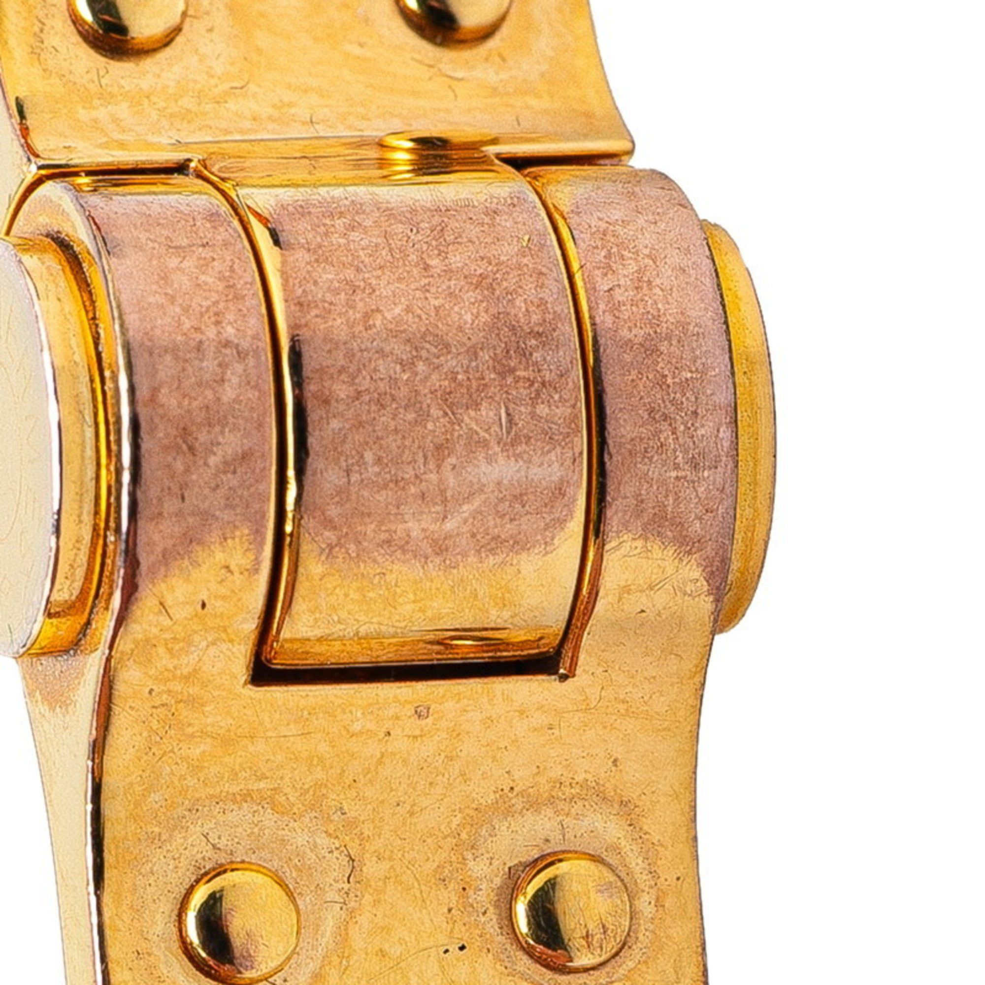 Hermes Hermès Charnière Bangle Gold Orange Plated Women's HERMES Size ONE SIZE - 4 Thumbnail