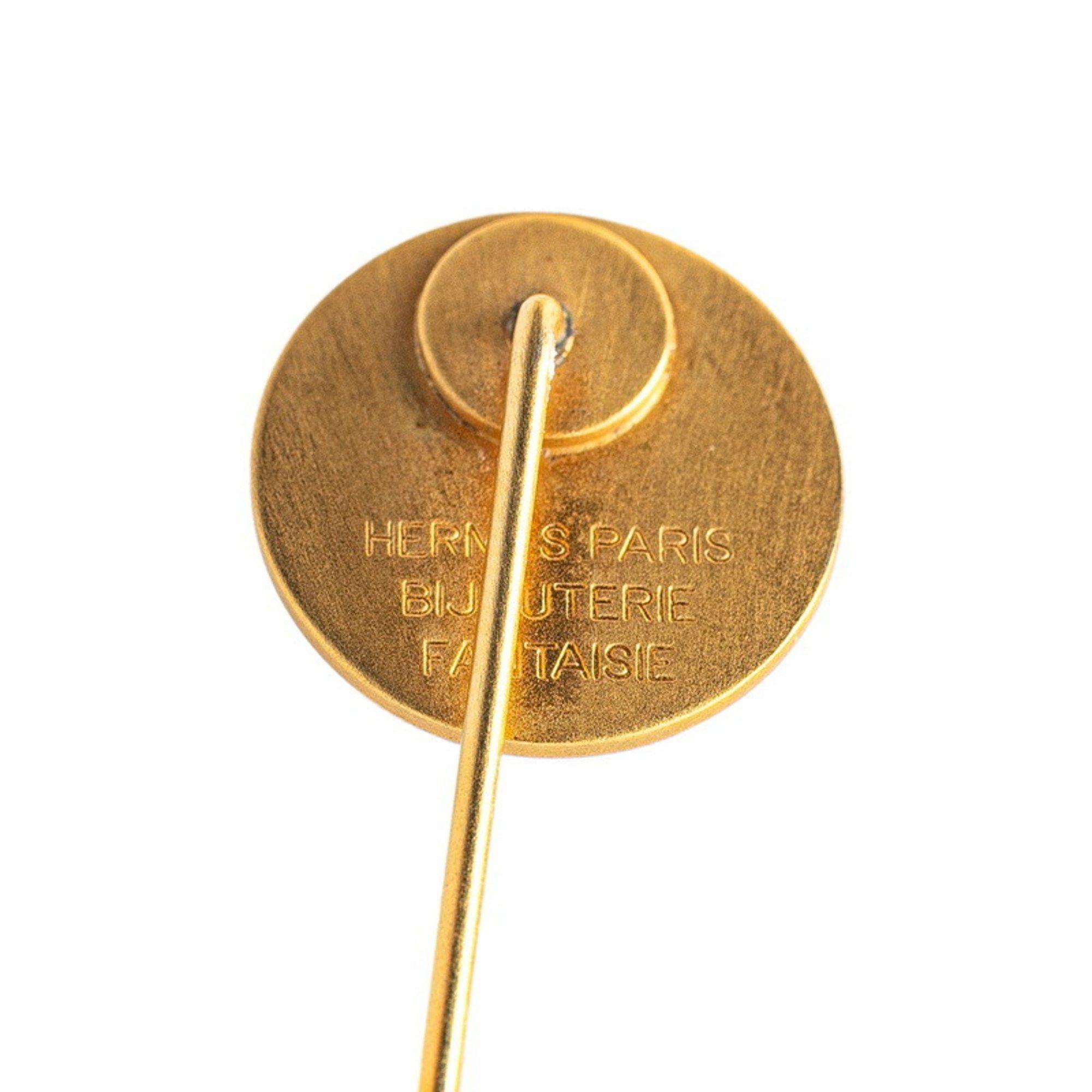 Hermes Hermes Serie pin brooch, gold plated, for women. Size ONE SIZE - 4 Thumbnail