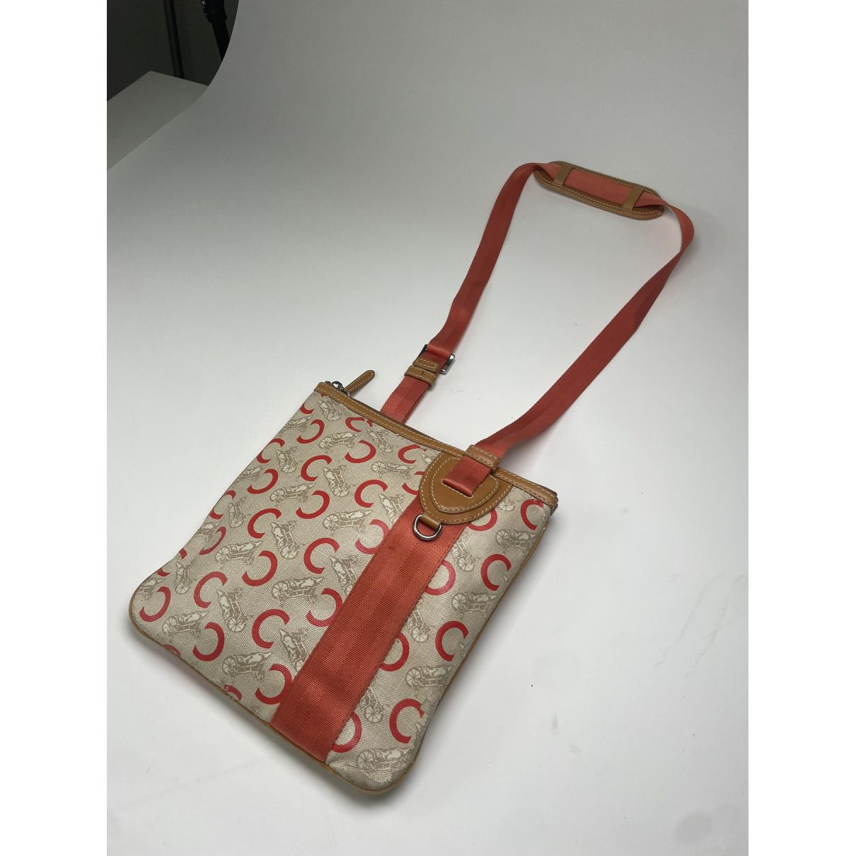 Celine Triomphe Orange Cotton Handbag Size ONE SIZE - 4 Thumbnail