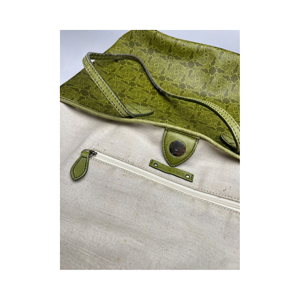 Celine SAC SEAU Green Leather Handbag Size ONE SIZE - 3 Thumbnail