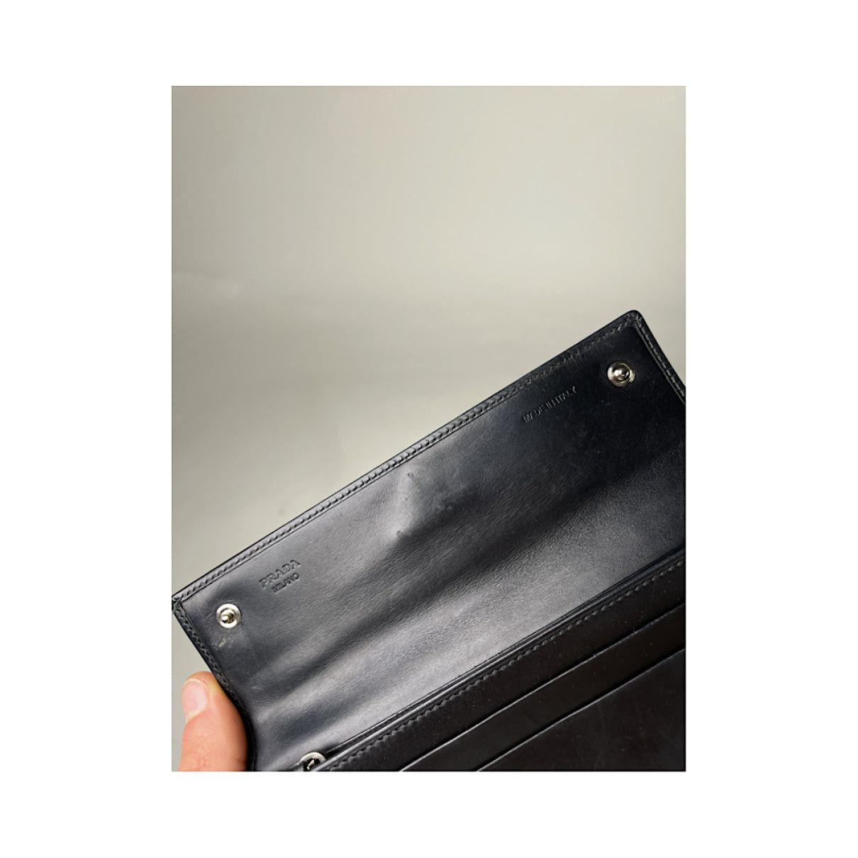 Prada Black Leather Wallet Size ONE SIZE - 5 Thumbnail