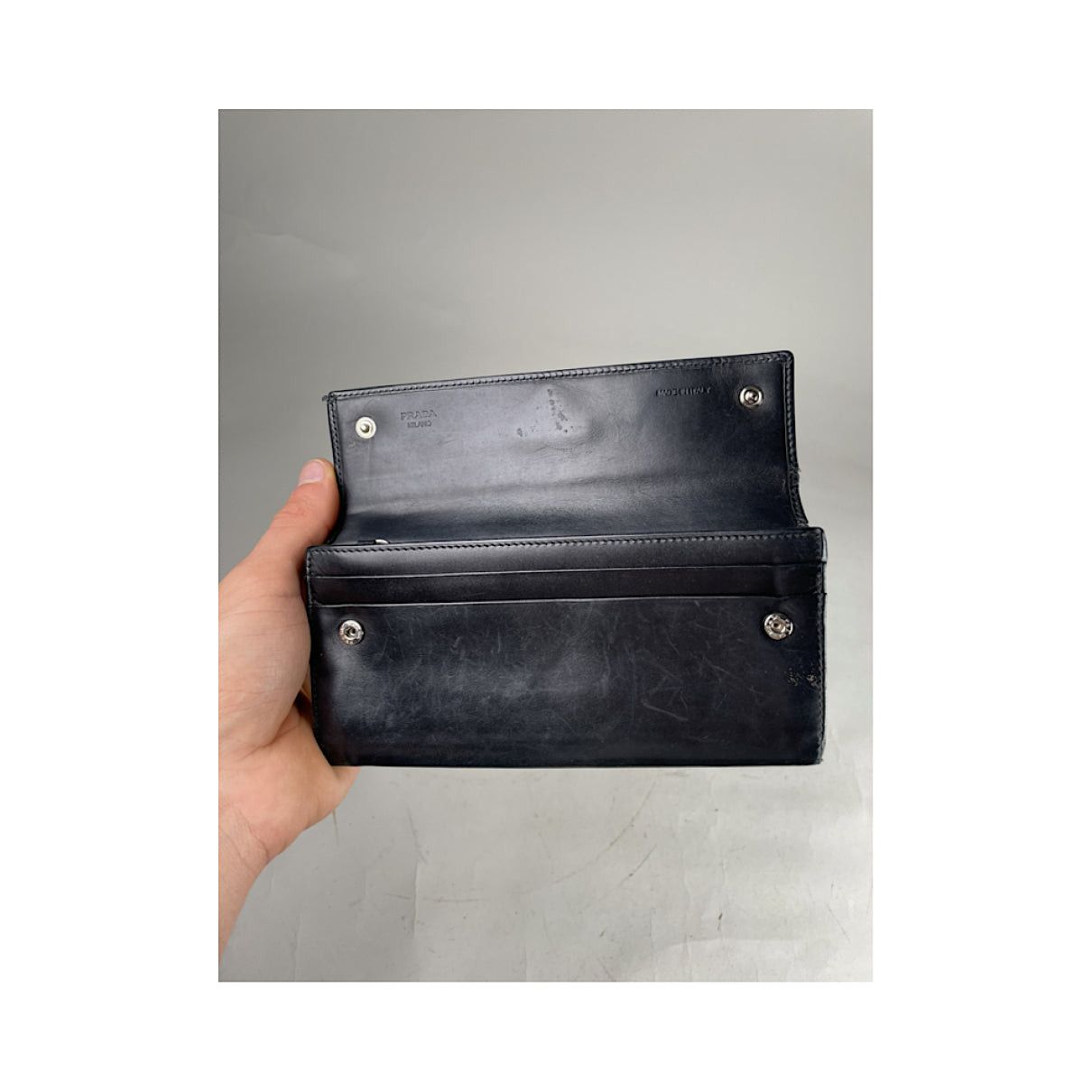 Prada Black Leather Wallet Size ONE SIZE - 4 Thumbnail