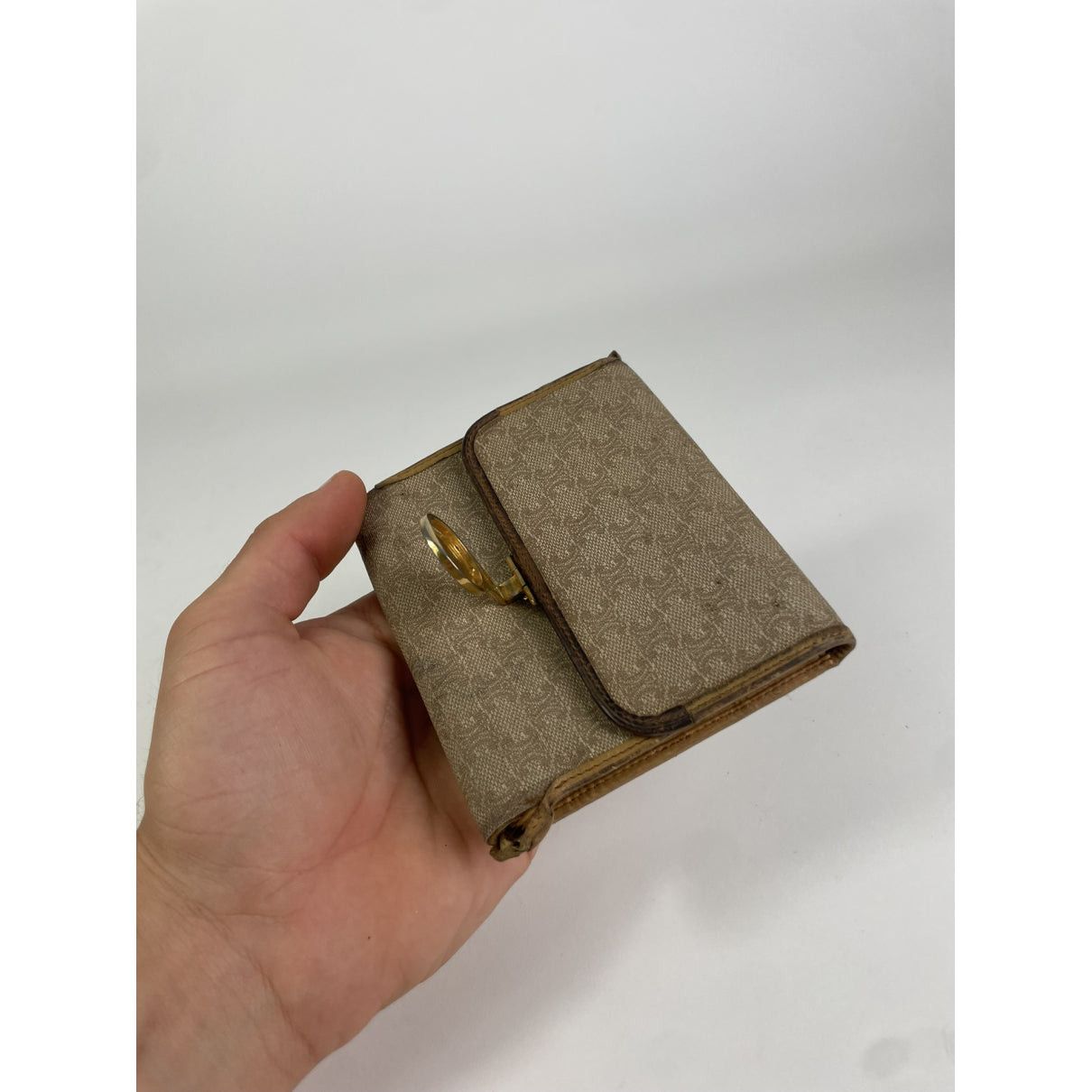 Celine Triomphe Beige Leather Wallet Size ONE SIZE - 3 Thumbnail