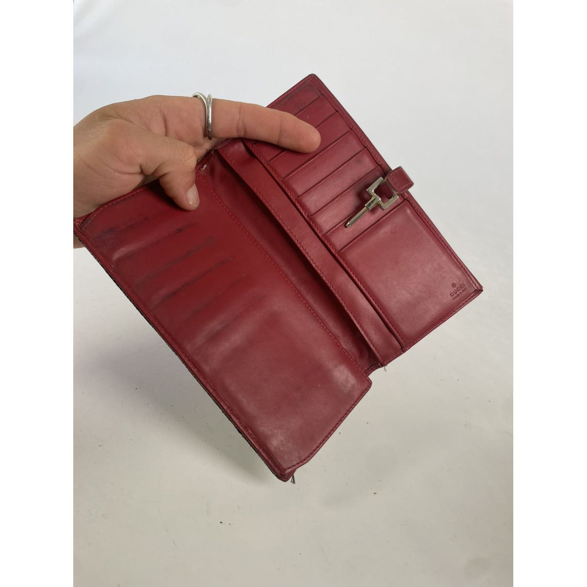 Gucci Jackie Vintage Red Leather Wallet Size ONE SIZE - 4 Thumbnail