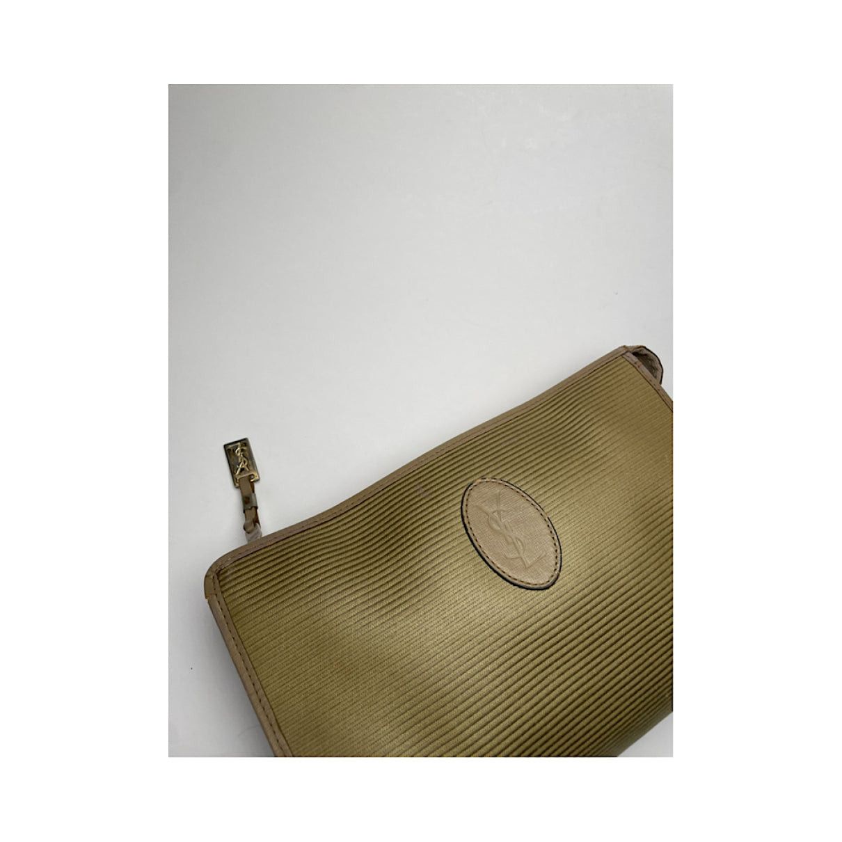 Yves Saint Laurent Beige Linen Clutch Bag Size ONE SIZE - 2 Thumbnail
