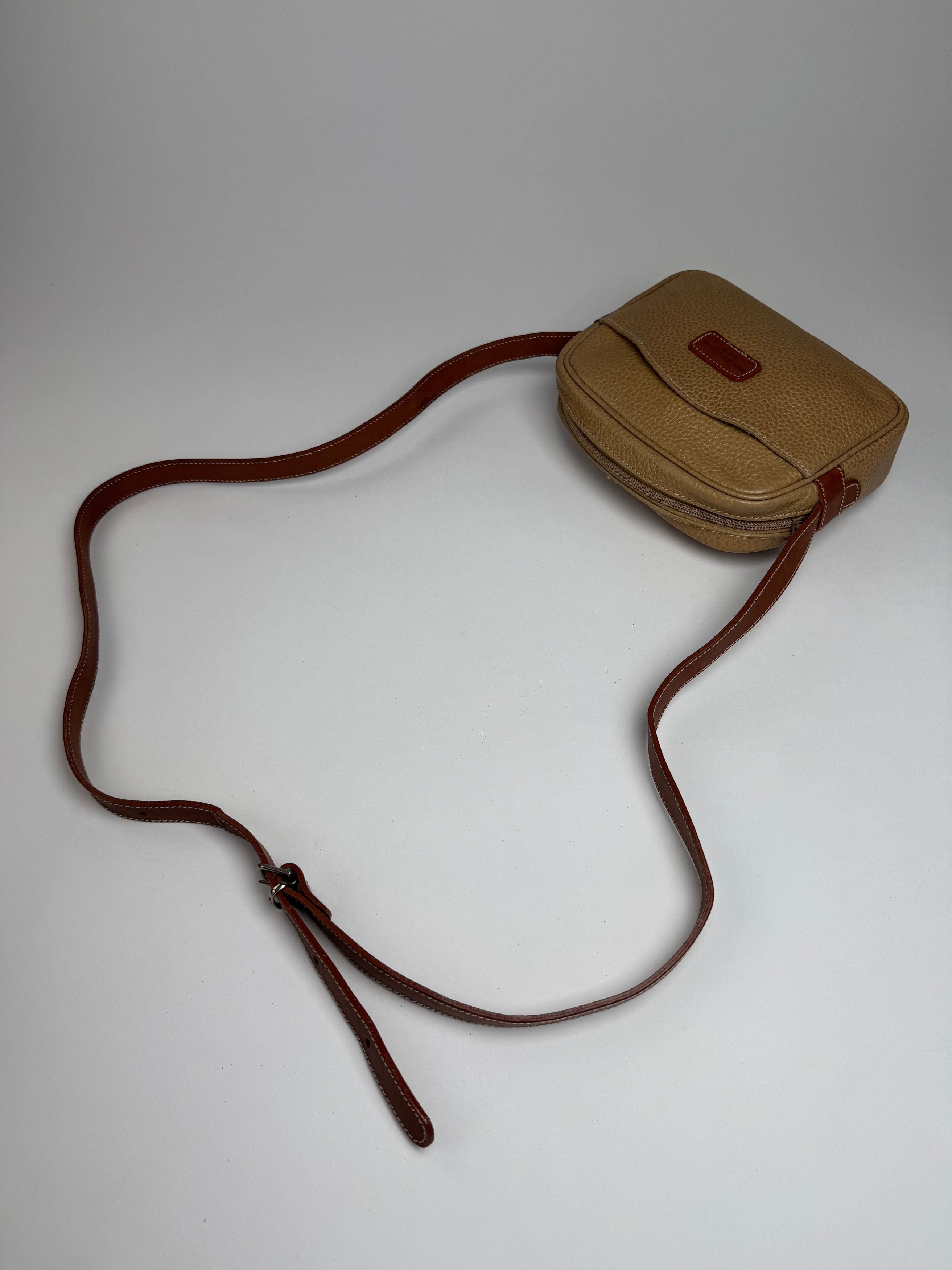 Courreges Vintage Paris Leather Crossbody Bag Beige Brown Size ONE SIZE - 12 Thumbnail