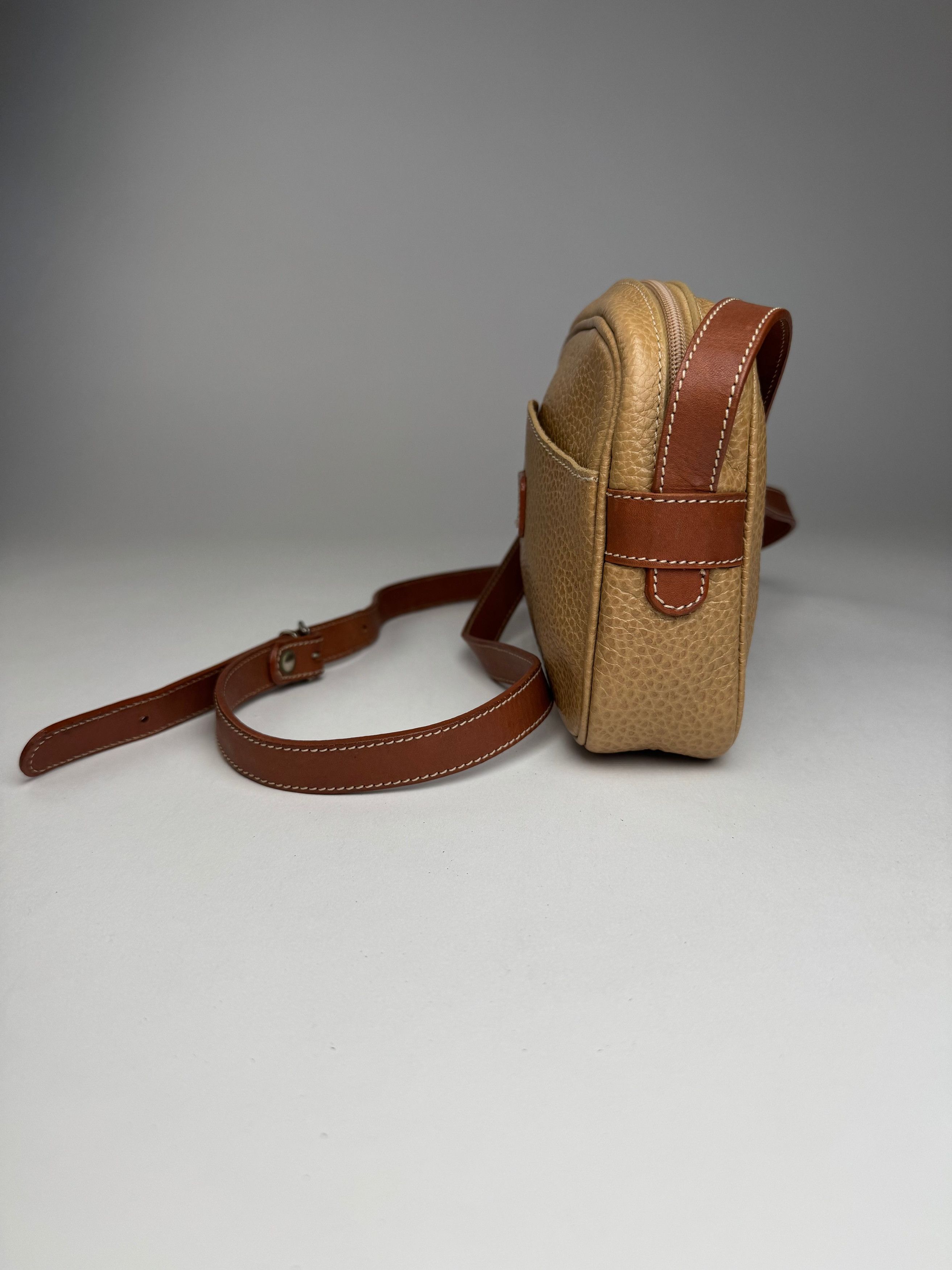 Courreges Vintage Paris Leather Crossbody Bag Beige Brown Size ONE SIZE - 7 Thumbnail