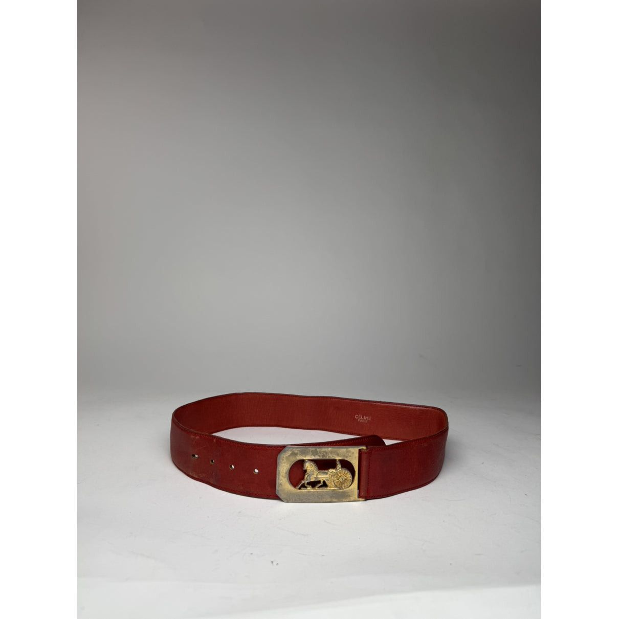 Celine Triomphe Red Leather Belt Size ONE SIZE - 4 Thumbnail