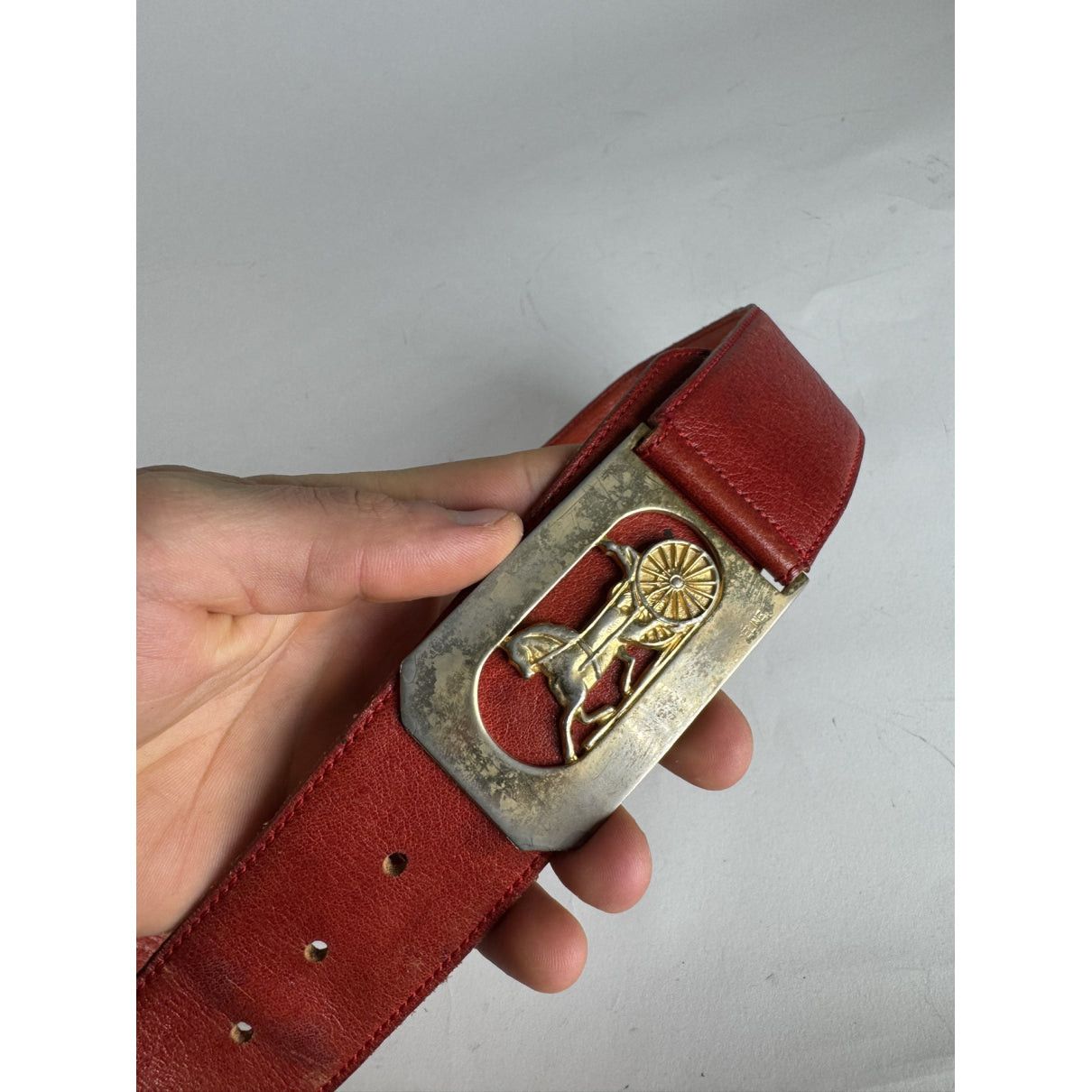 Celine Triomphe Red Leather Belt Size ONE SIZE - 2 Thumbnail