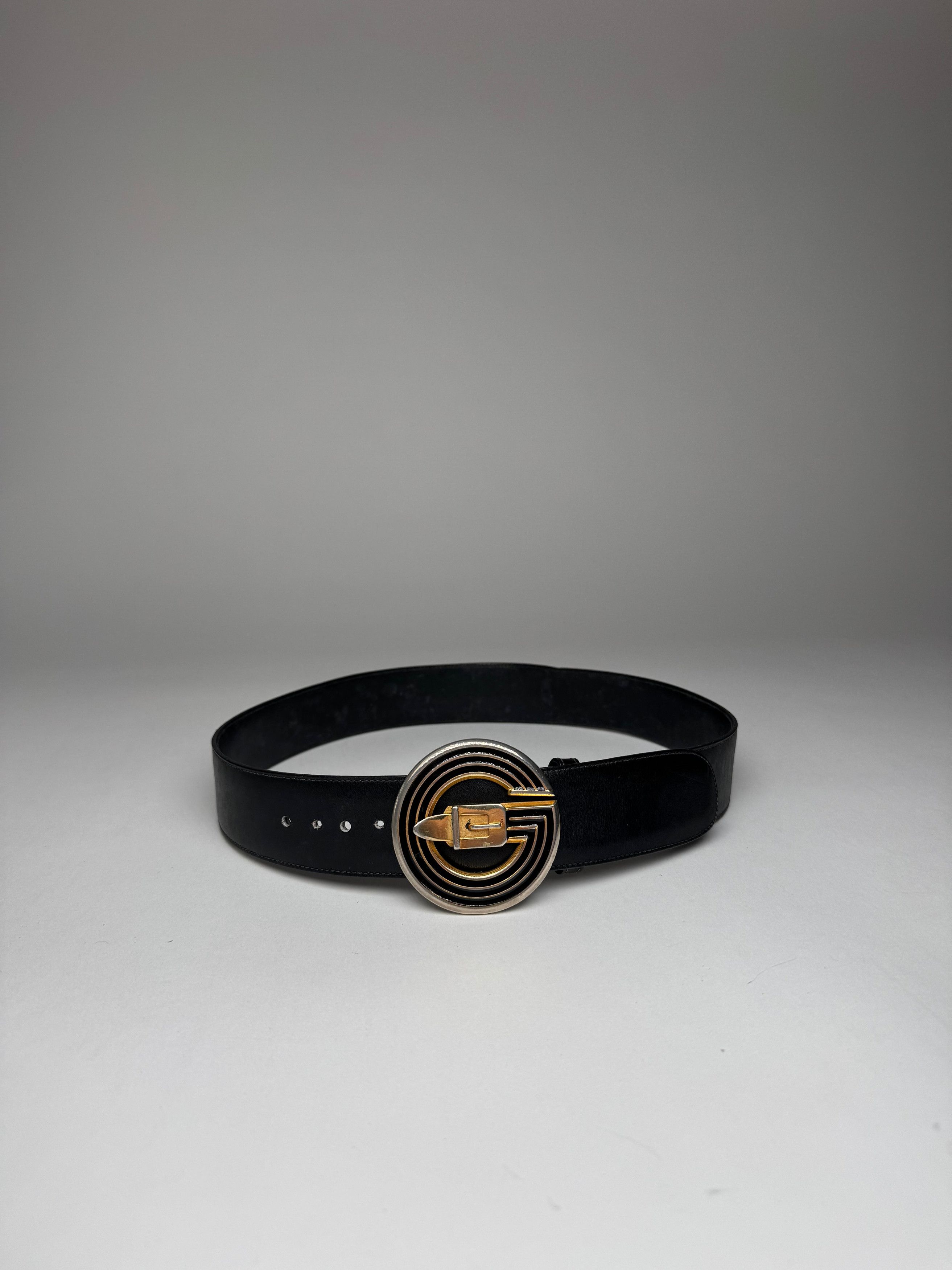 Gucci Vintage Leather Belt Black Size ONE SIZE - 8 Thumbnail