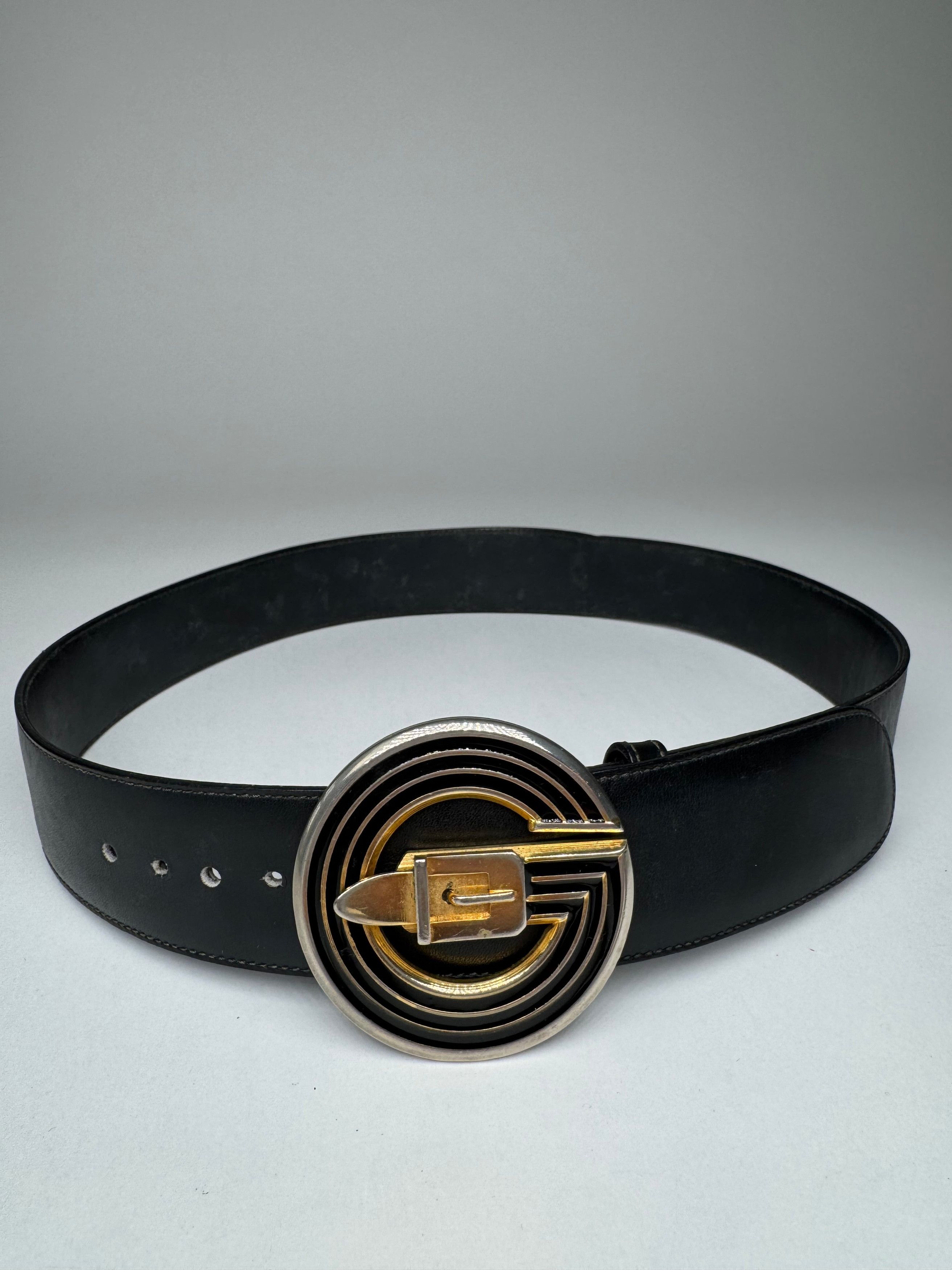 Gucci Vintage Leather Belt Black Size ONE SIZE - 4 Thumbnail