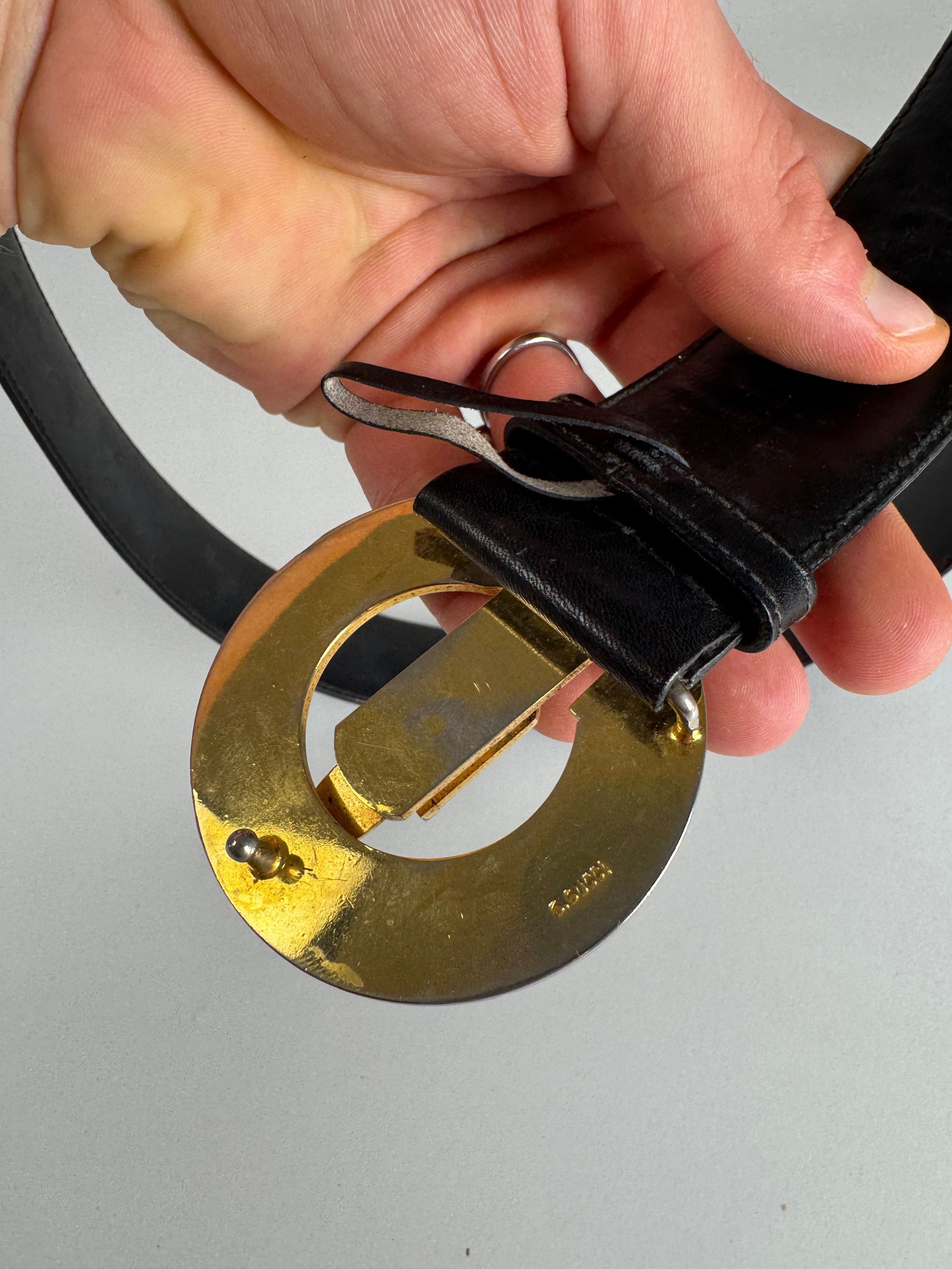 Gucci Vintage Leather Belt Black Size ONE SIZE - 3 Thumbnail