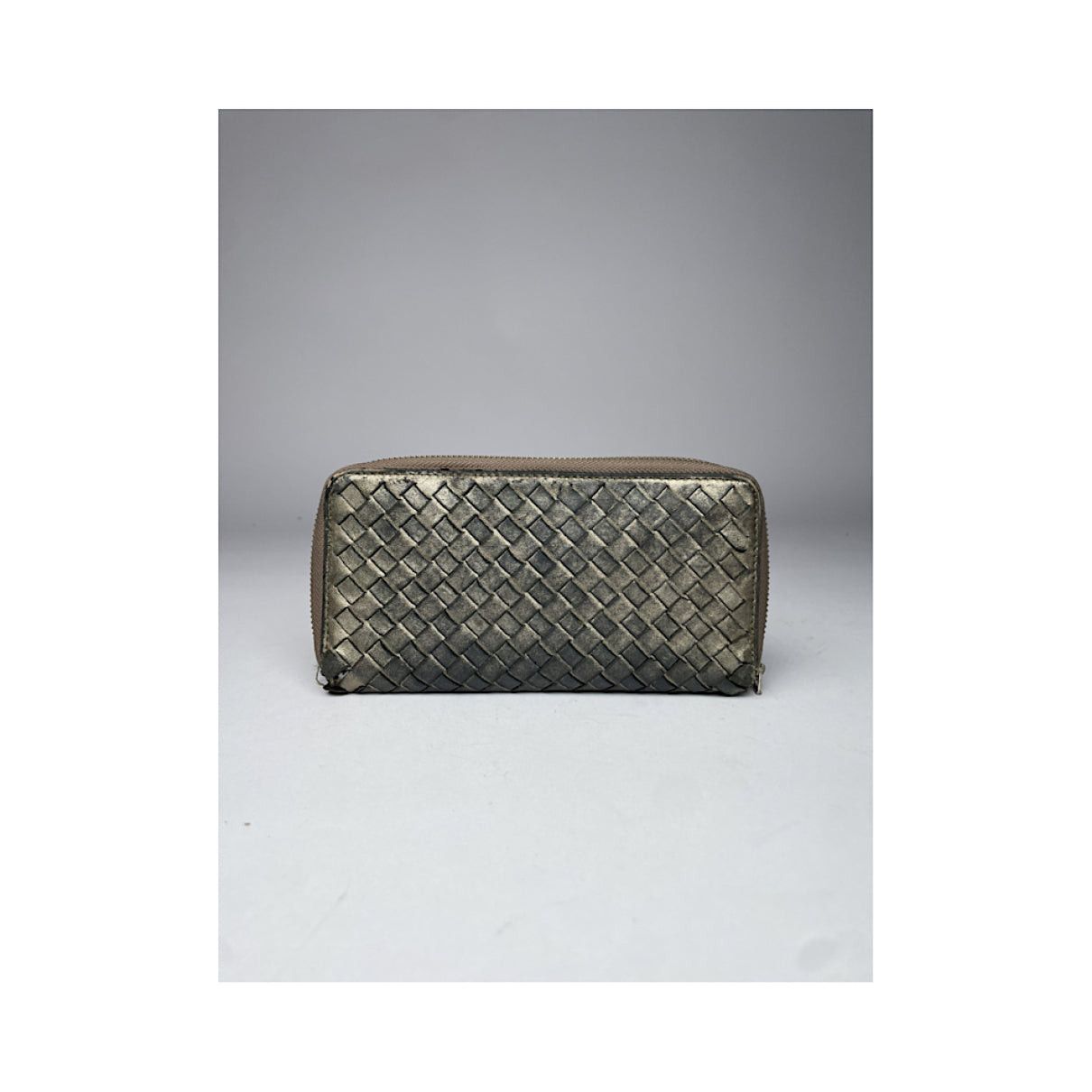 Bottega Veneta Intrecciato Silver Leather Wallet Size ONE SIZE - 2 Thumbnail