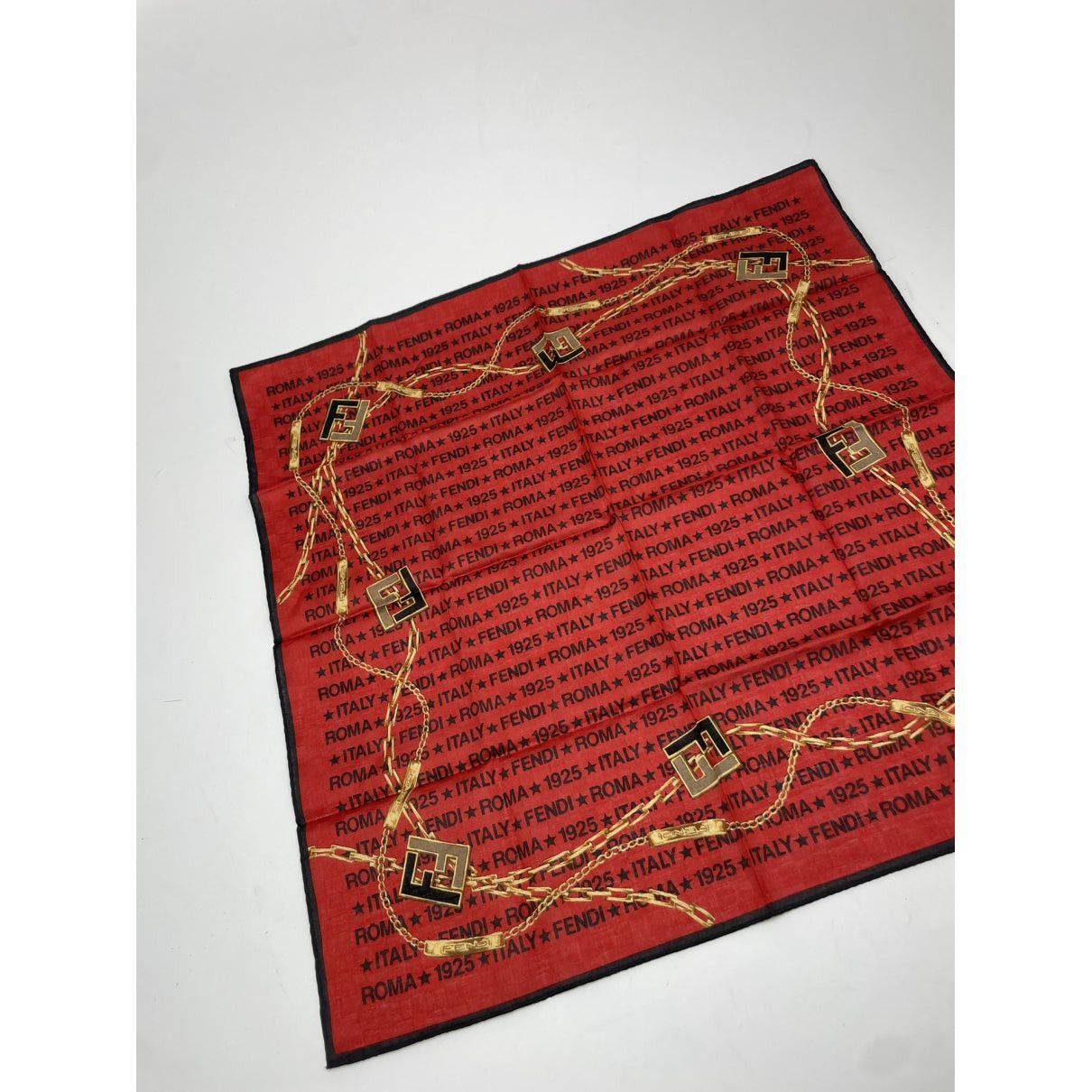 Fendi Red Silk Scarf Size ONE SIZE - 2 Thumbnail