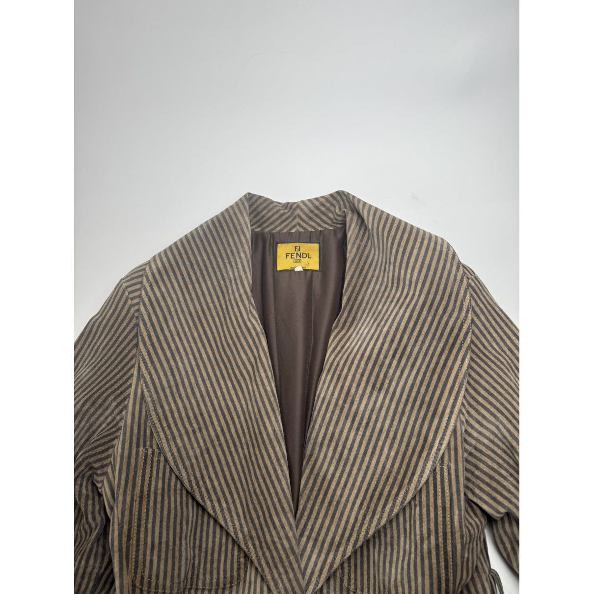 Fendi Brown Leather Trench Coat Size L / US 10 / IT 46 - 3 Thumbnail