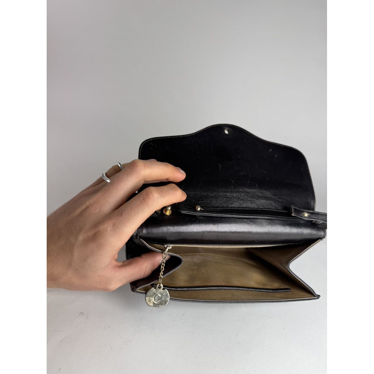 Celine Triomphe Black Leather Handbag Size ONE SIZE - 5 Thumbnail