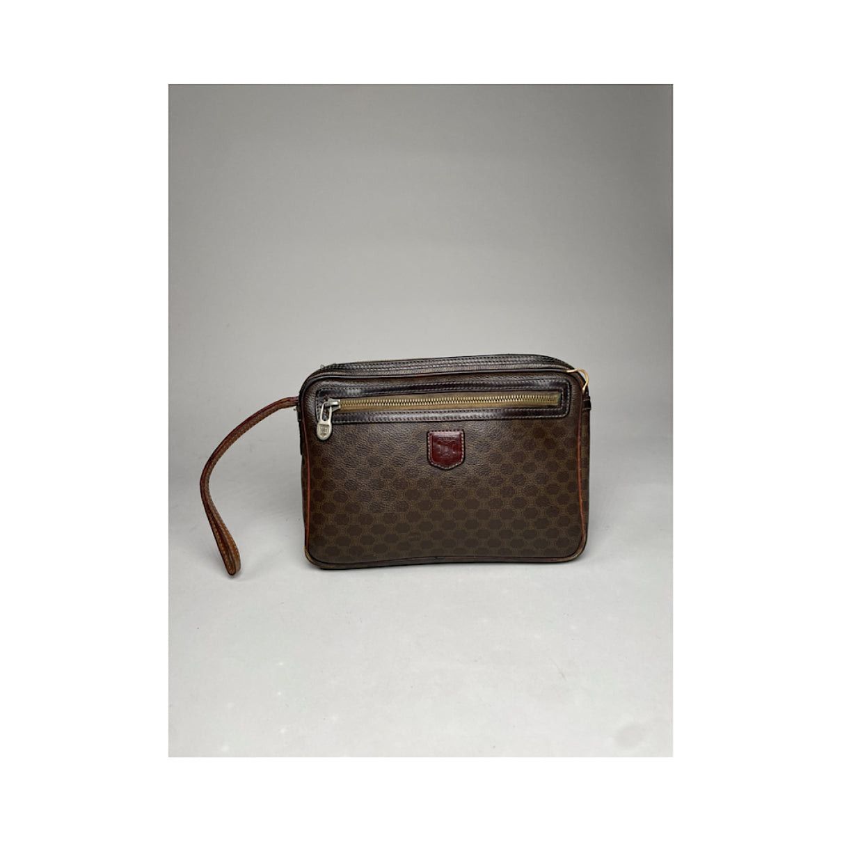 Celine Triomphe Vintage Brown Leather Clutch Bag Size ONE SIZE - 4 Thumbnail