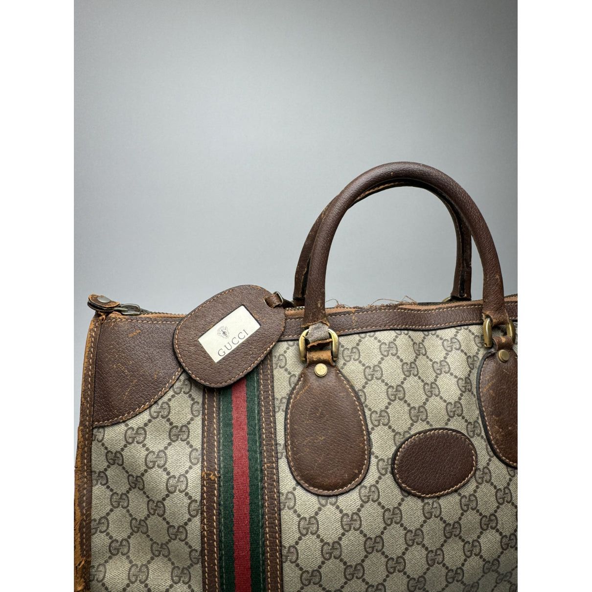 Gucci Ophidia Grey Leather Travel Bag Size ONE SIZE - 4 Thumbnail