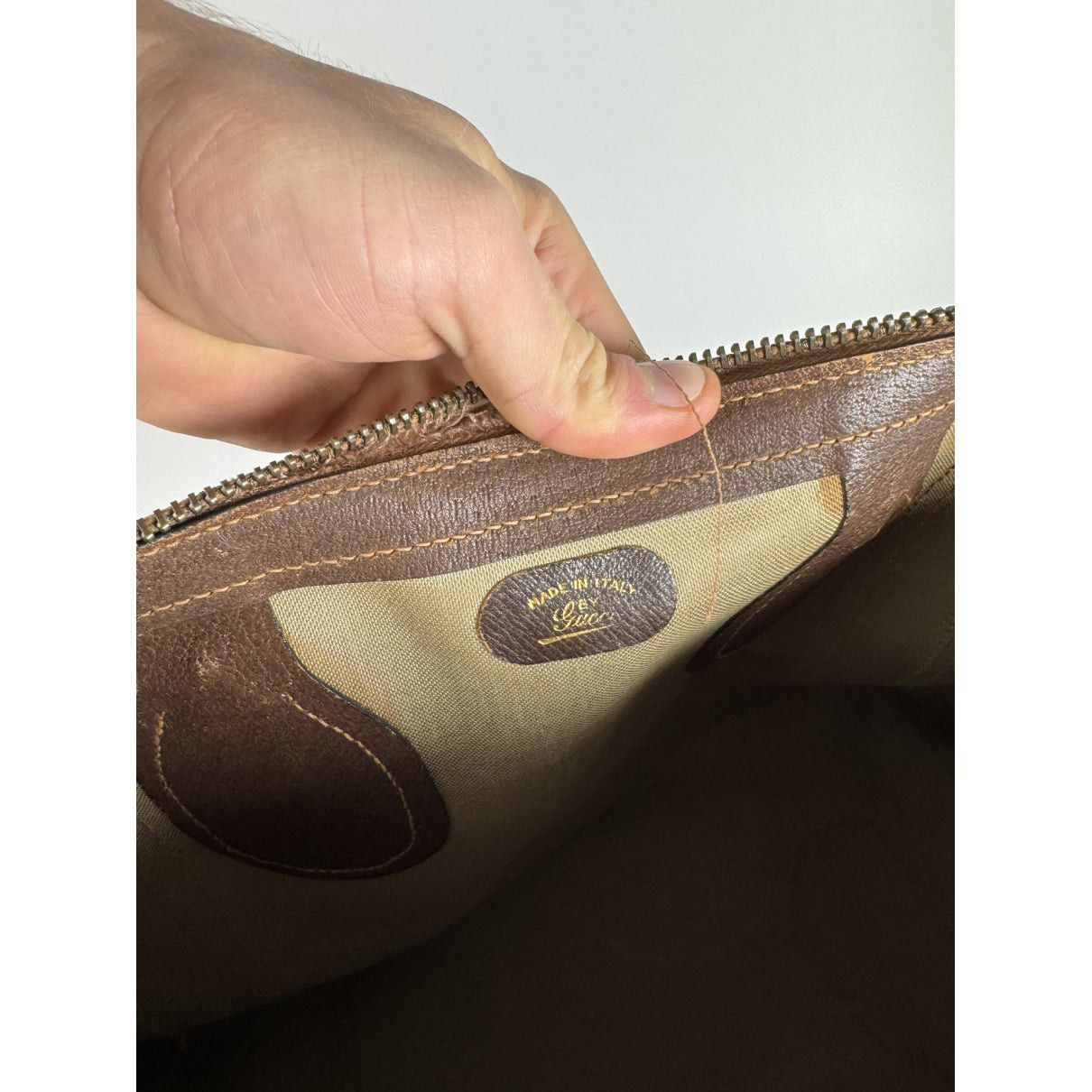 Gucci Ophidia Grey Leather Travel Bag Size ONE SIZE - 3 Thumbnail