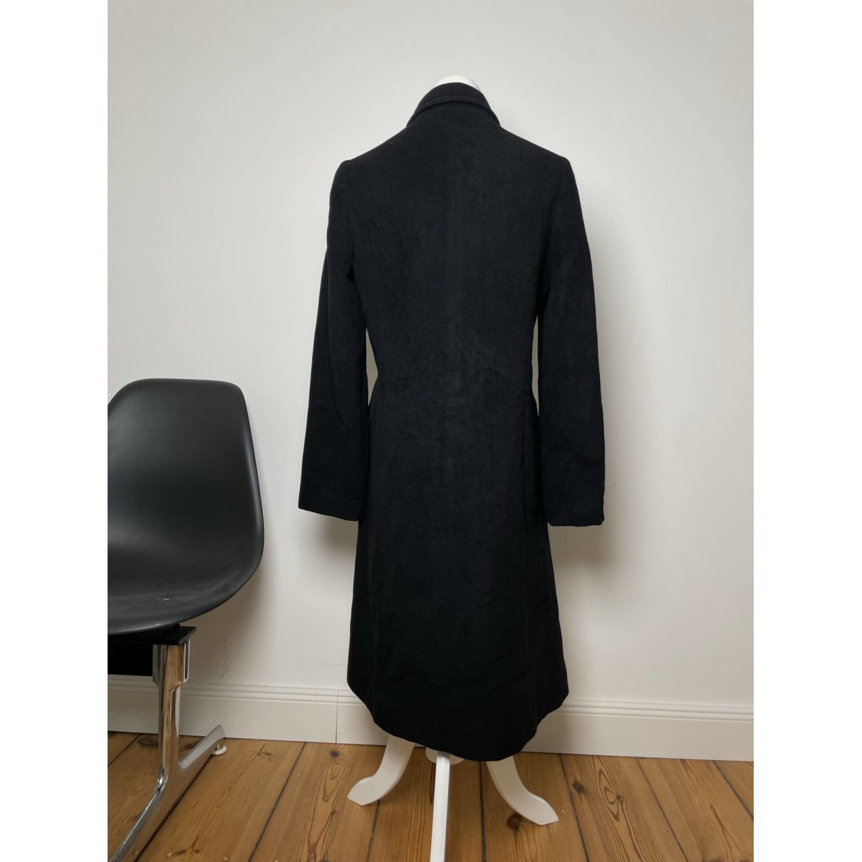 Burberry Sandringham Black Wool Trench Coat Size L / US 10 / IT 46 - 4 Thumbnail