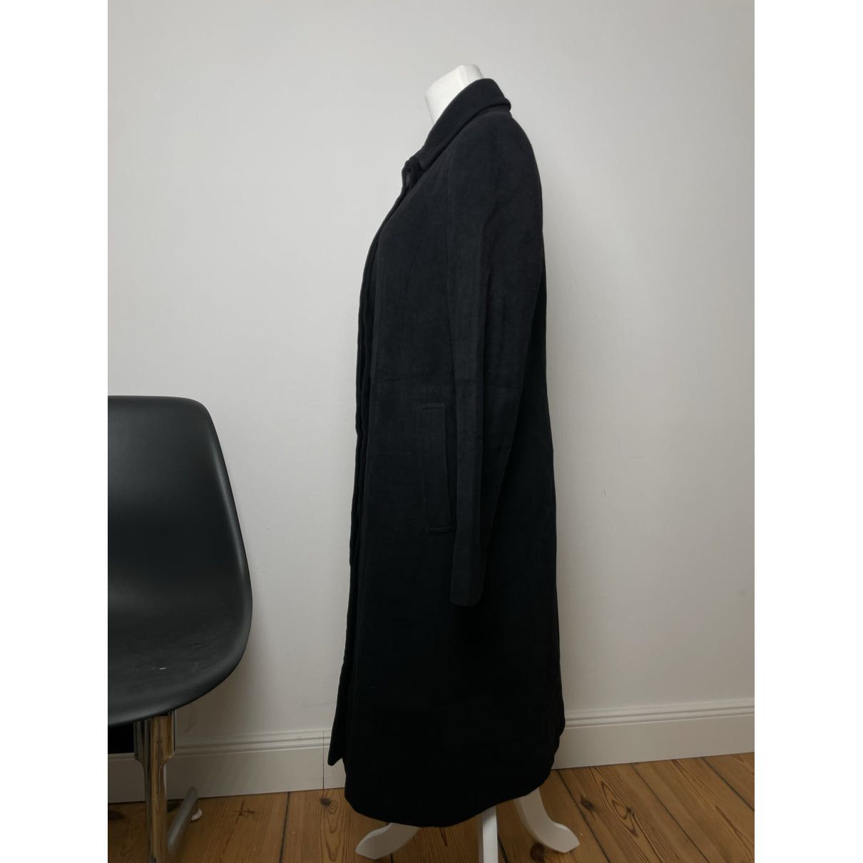 Burberry Sandringham Black Wool Trench Coat Size L / US 10 / IT 46 - 3 Thumbnail