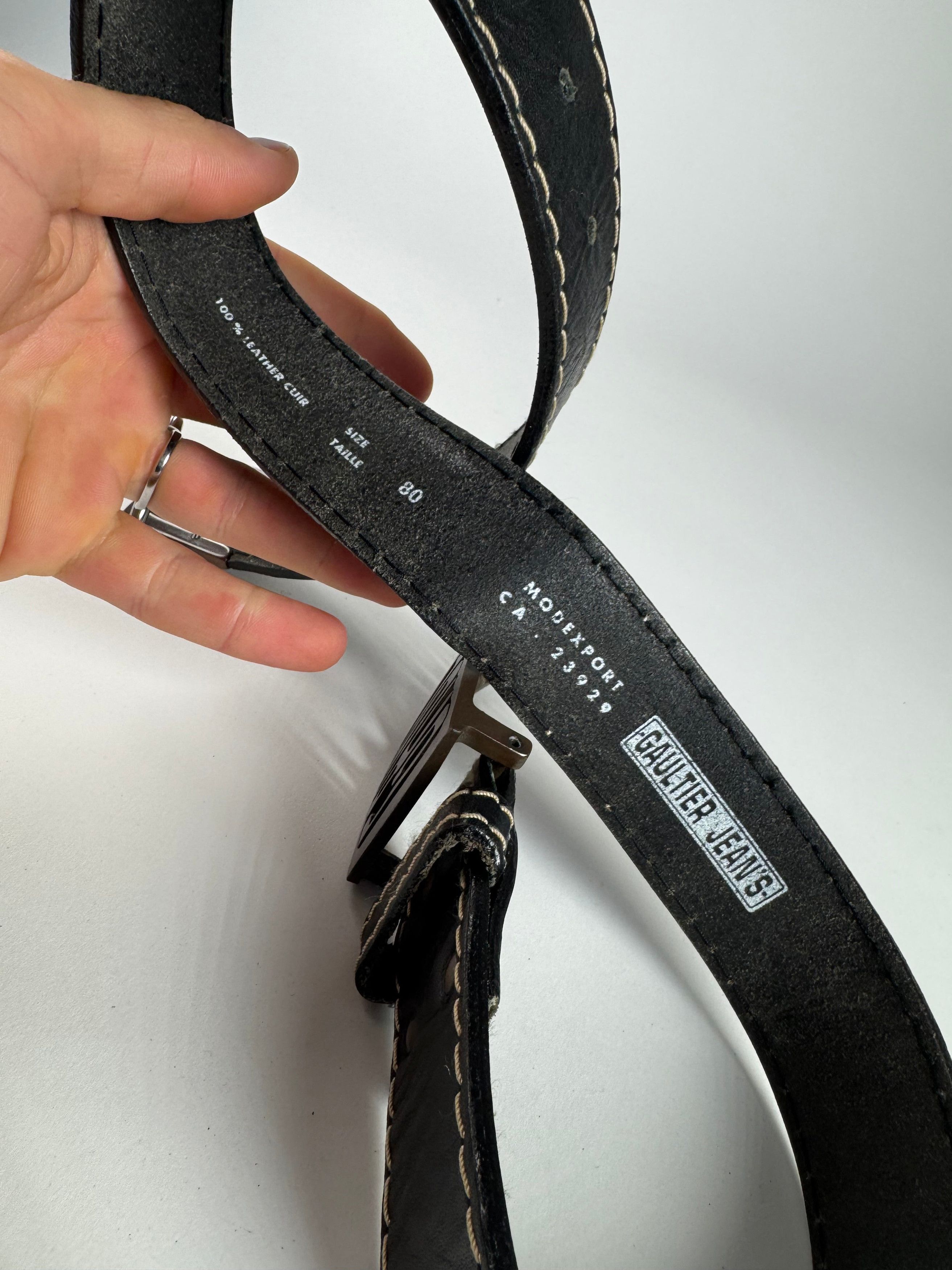Jean Paul Gaultier Vintage Leather Belt Brown Size ONE SIZE - 2 Thumbnail