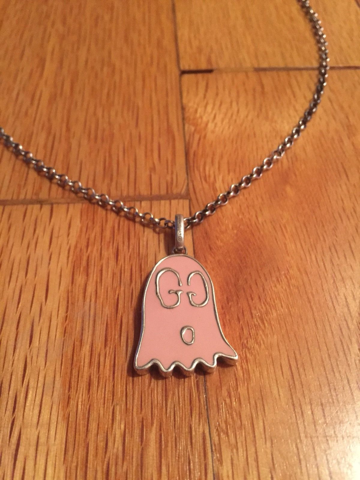 Gucci RARE Gucci Ghost Pink Pendant With Chain Necklace Grailed