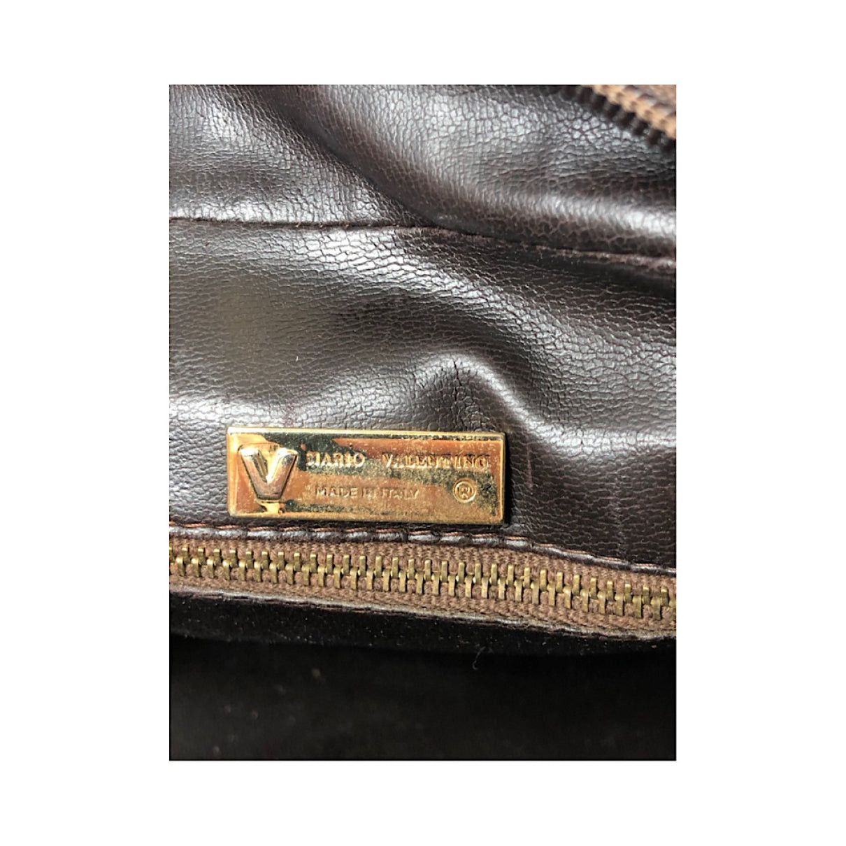 Mario Valentino Brown Leather Handbag Size ONE SIZE - 4 Thumbnail