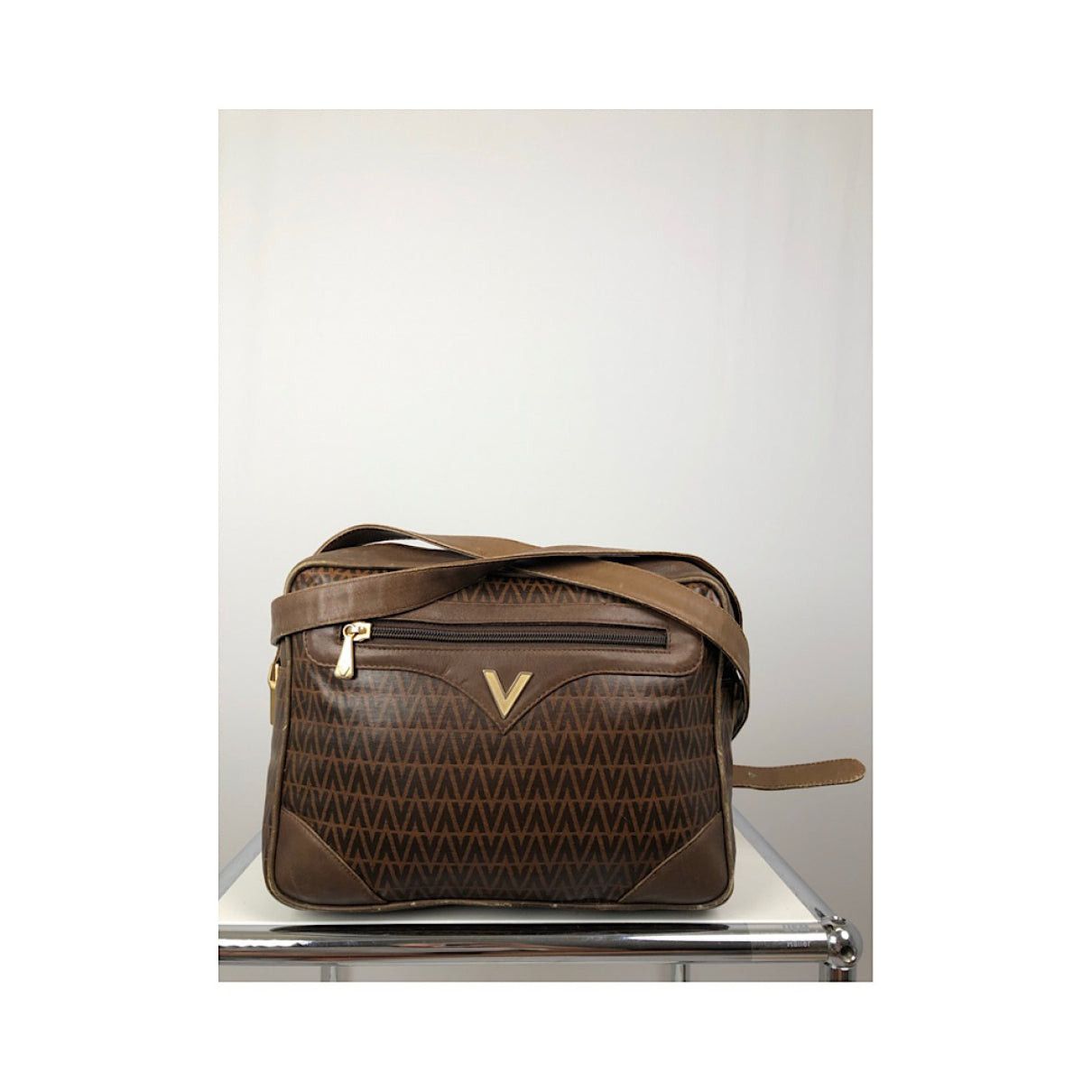 Mario Valentino Brown Leather Handbag Size ONE SIZE - 2 Thumbnail